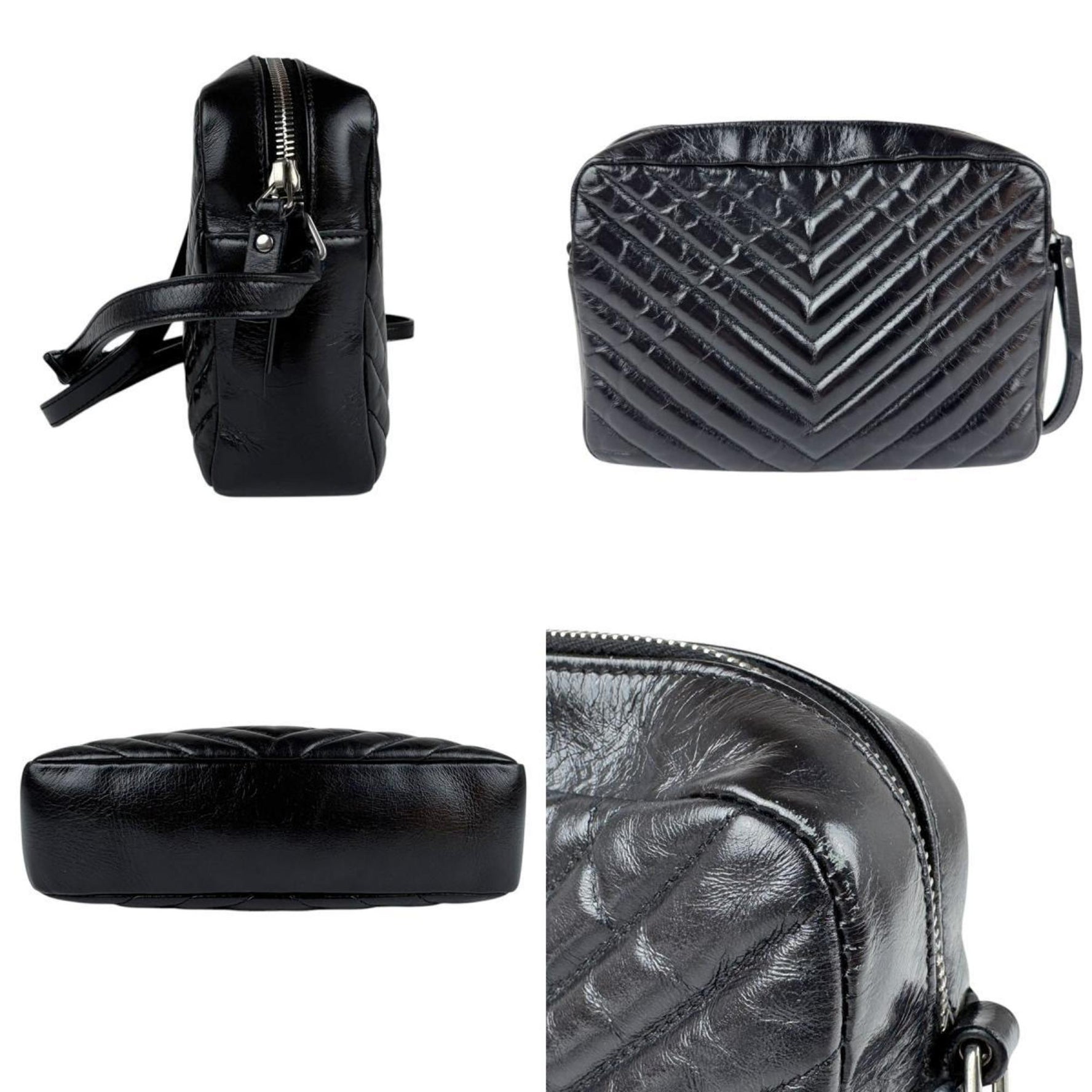 Saint Laurent shoulder bag leather silver