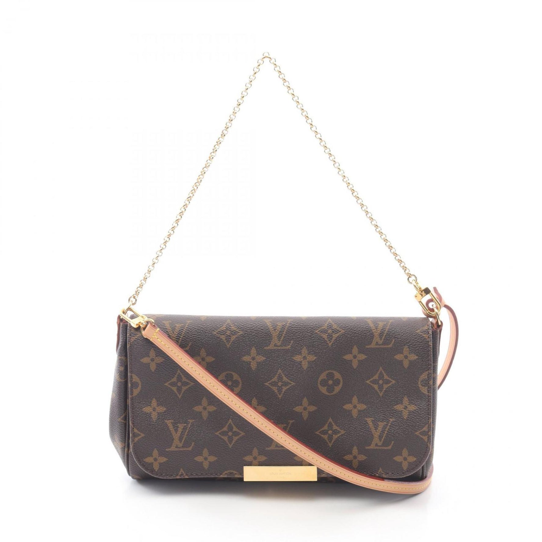 Louis Vuitton Favorite MM Handbag, Coated Canvas and Leather, Monogram, Brown