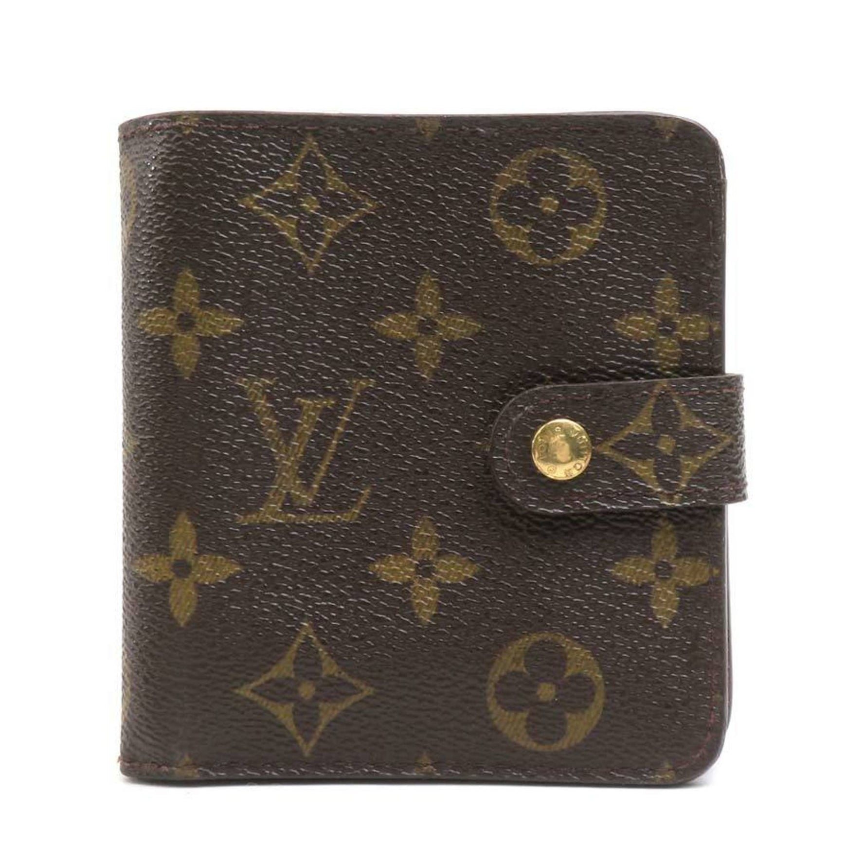 Louis Vuitton Bi-fold wallet Monogram Compact Zip canvas Gold