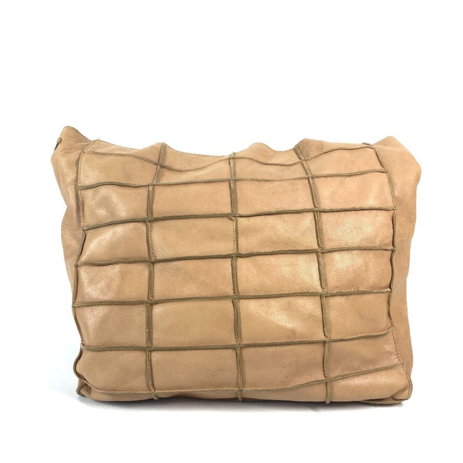 CHANEL Vintage Chocolate Bar Shoulder Tote Bag Leather
