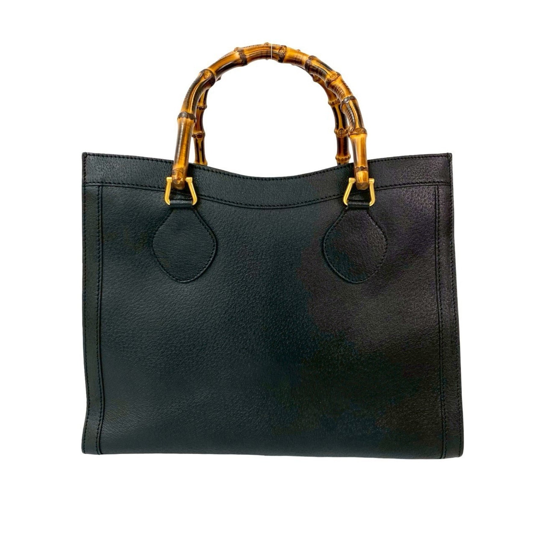 GUCCI Old Vintage Bamboo Leather Tote Bag Handbag