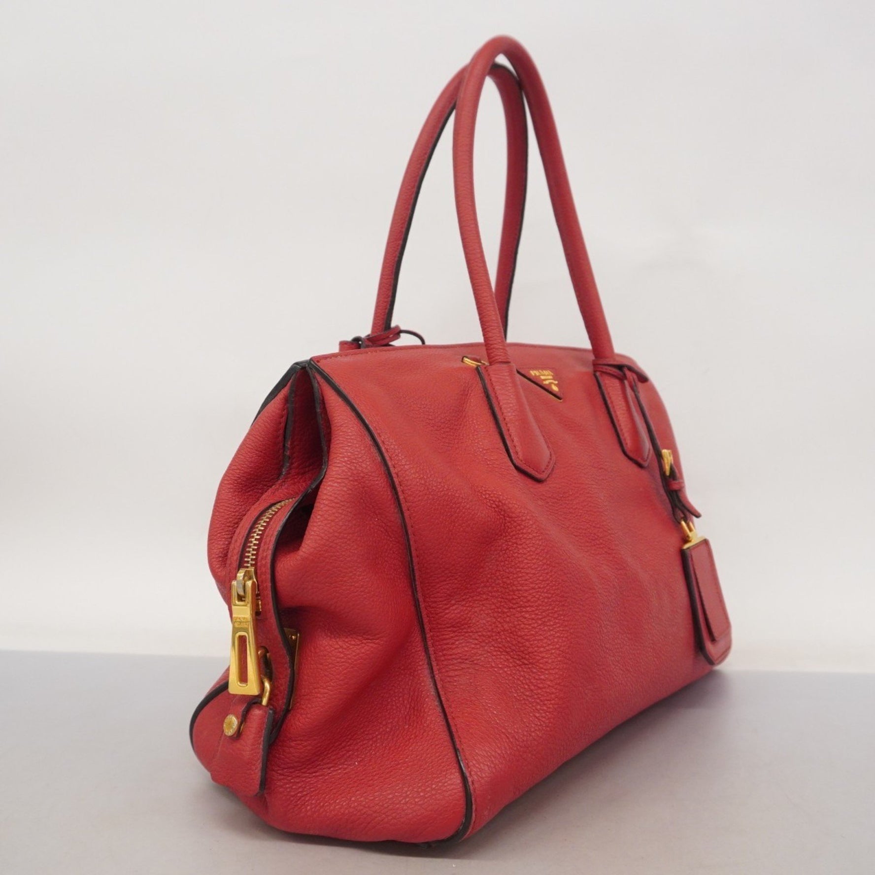 Prada handbag leather red
