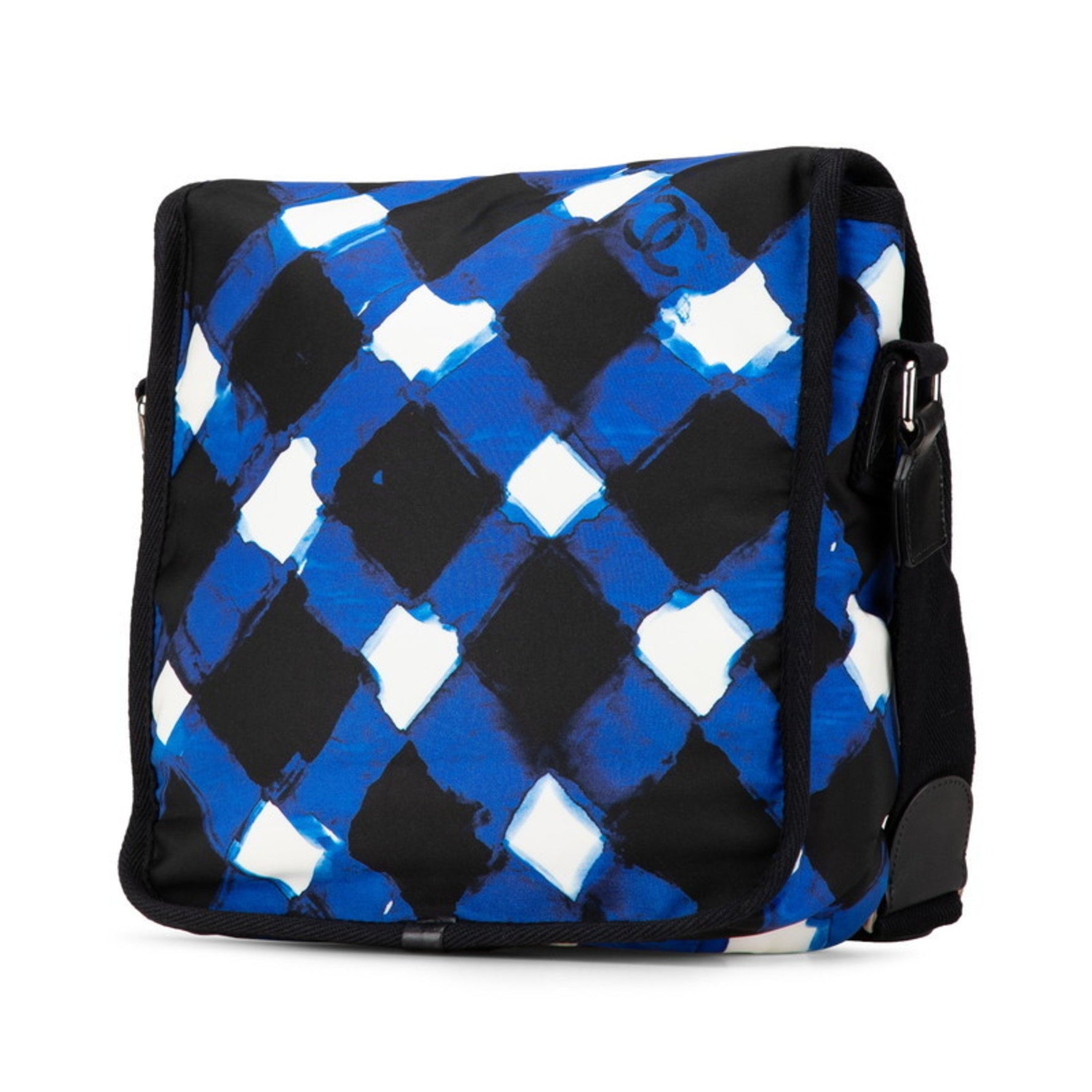 Chanel Airline Messenger Bag Shoulder Blue Multicolor Nylon