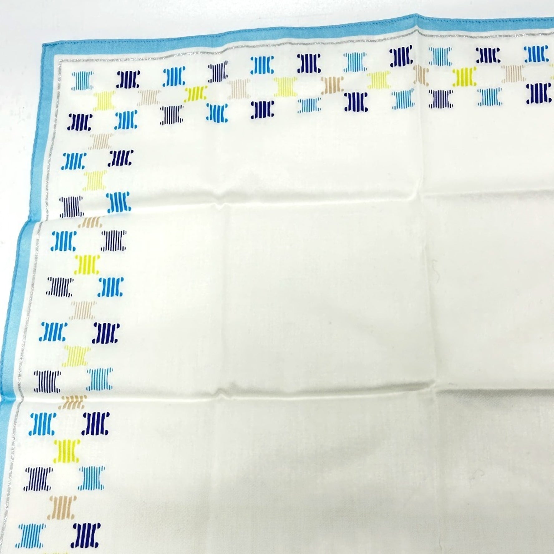 CELINE Logo Triomphe Handkerchief Scarf Cotton Multicolor
