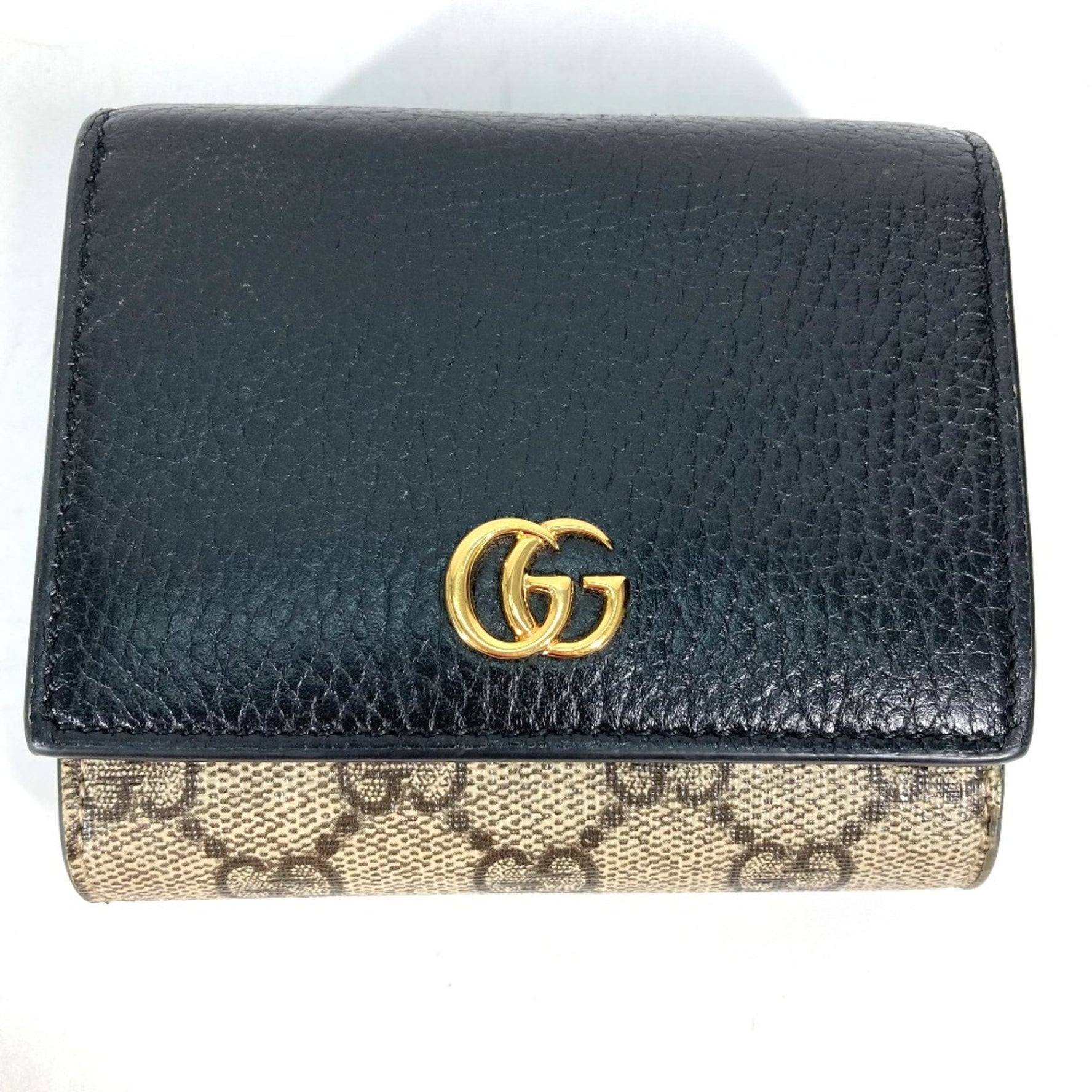 Gucci GG Supreme Compact wallet Folded wallet Black