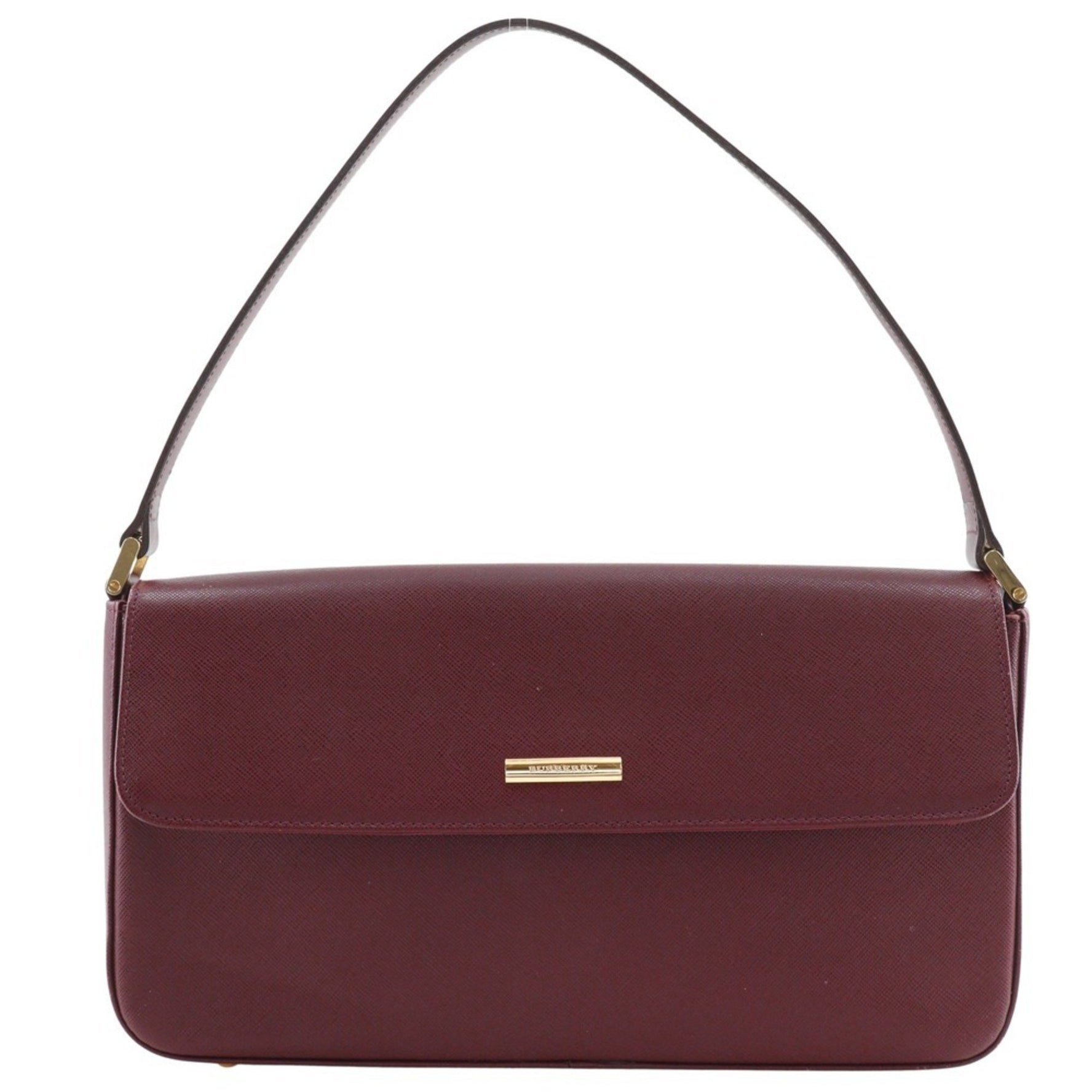 Burberry Hobo Shoulder Bag Leather Bordeaux Type