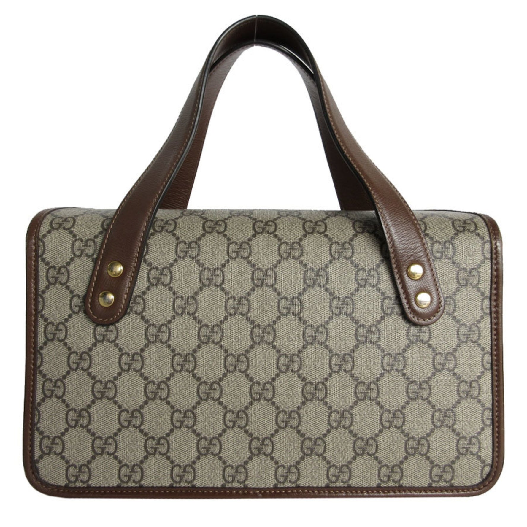 GUCCI handbag GG Supreme leather beige brown gold ladies