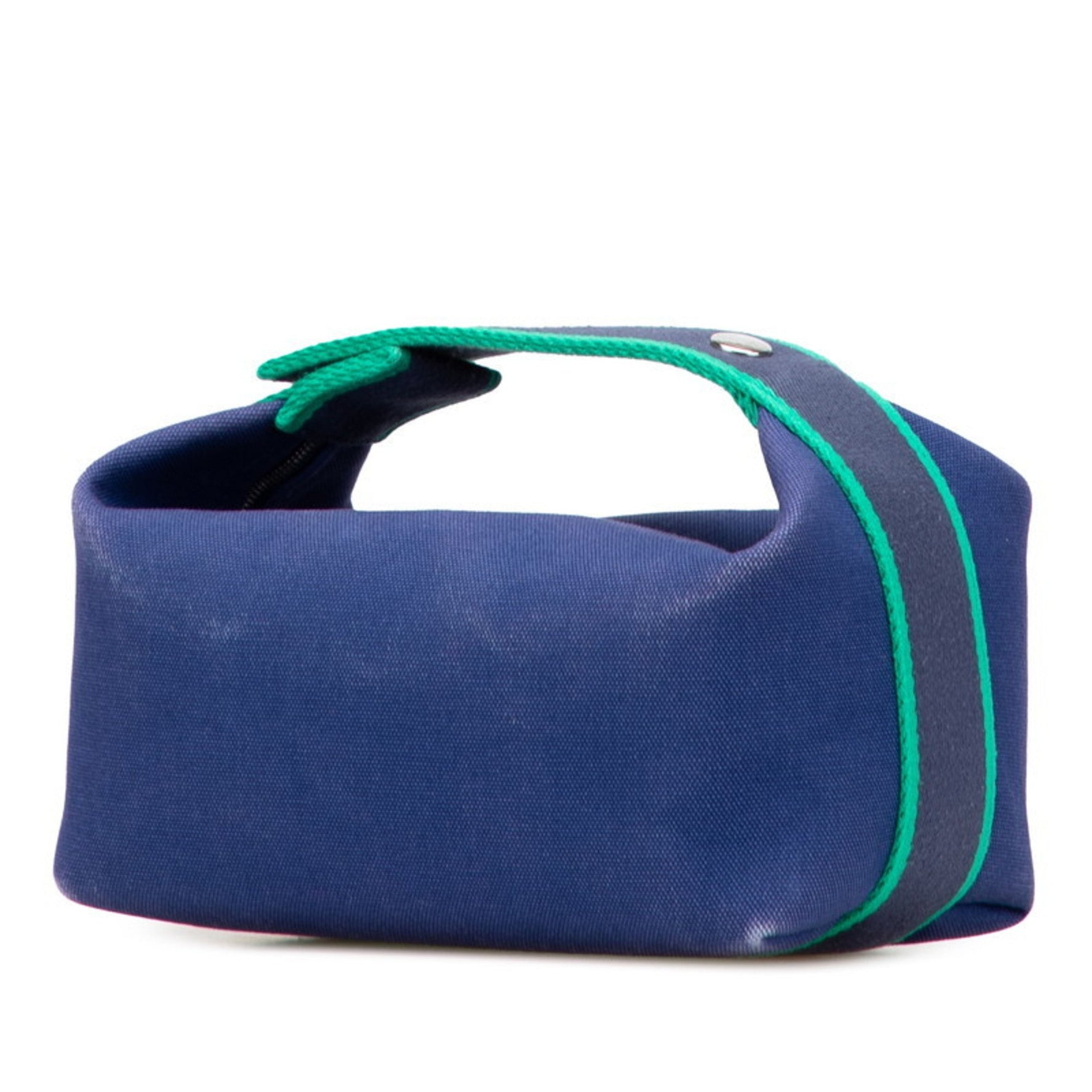 Hermès Bride A Black PM Handbag Pouch Blue Marine Cotton HERMES