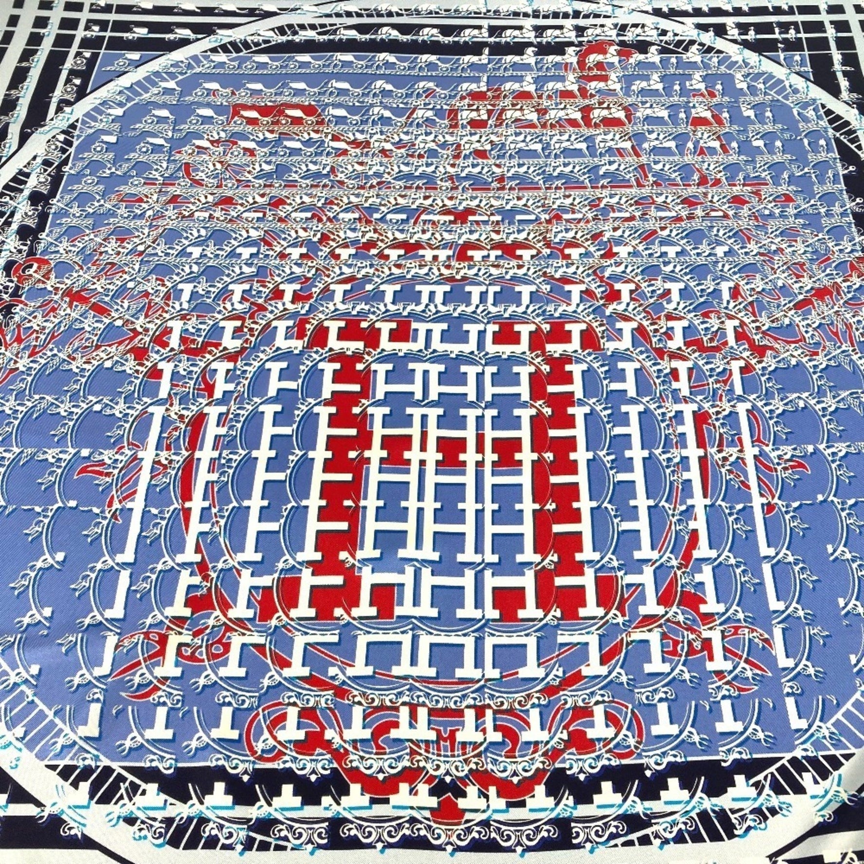 HERMES Carré 90 24 FAUBOURG SECONDE Ginza Store Anniversary Silk Scarf Like New