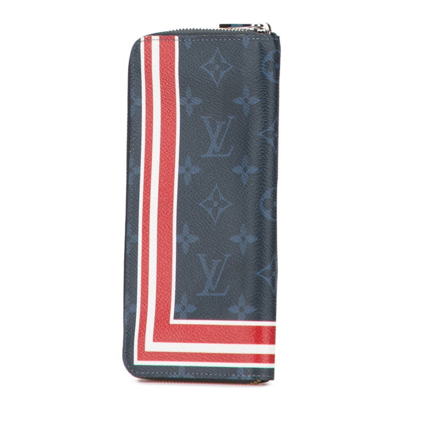 Louis Vuitton Monogram Cobalt Zippy Wallet Vertical Wallet/Coin Case Leather LOUIS VUITTON