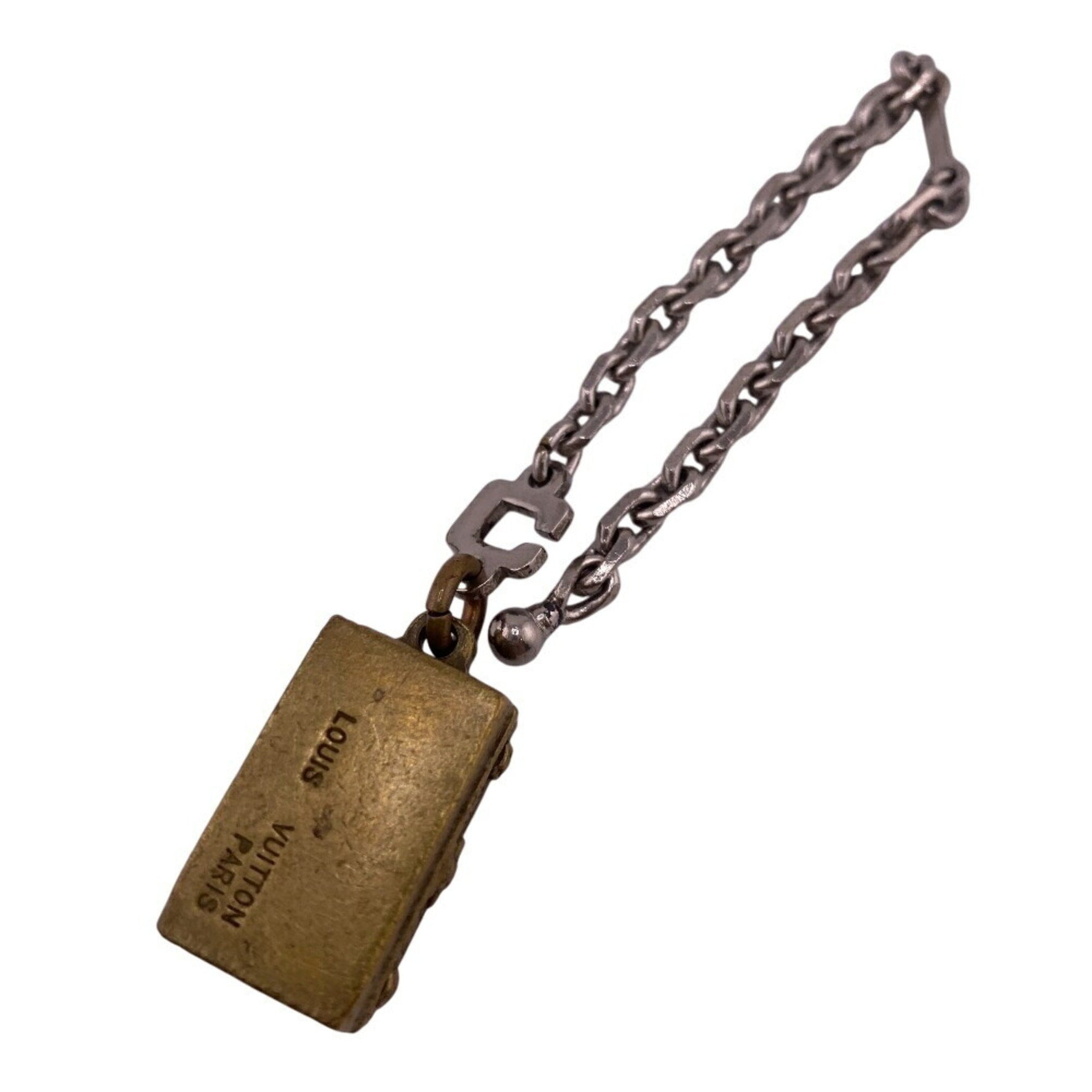 Louis Vuitton wallet trunk motif limited edition charm key chain metal fittings carabiner men's