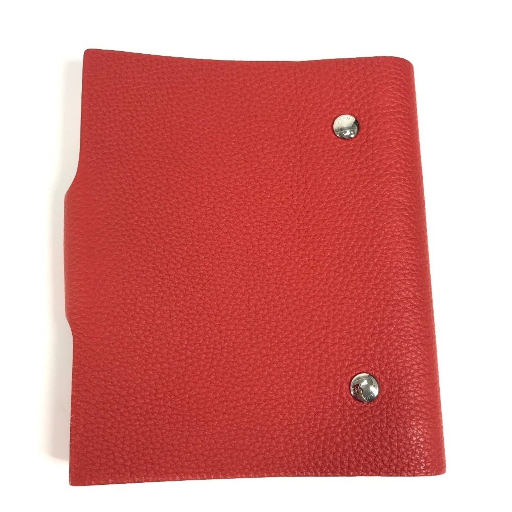 HERMES Ulysse PM Notebook Cover Memo Pad Stationery Togo Red