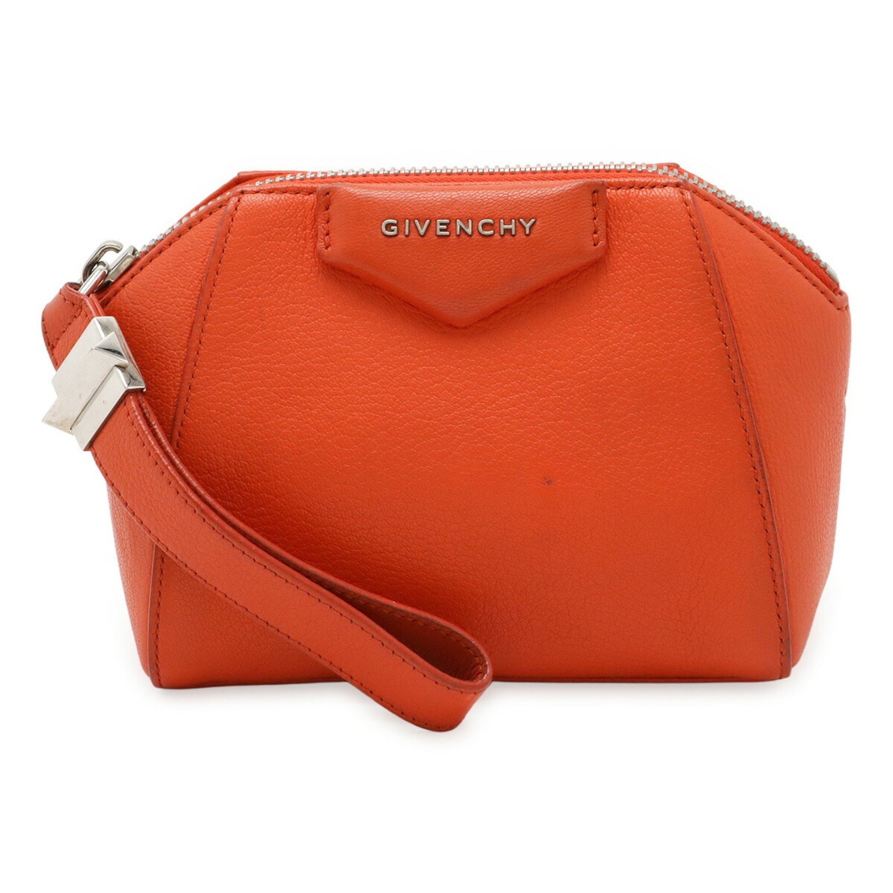 GIVENCHY Givenchy Antigona Multi-Pouch Pouch Clutch Bag in Orange Leather