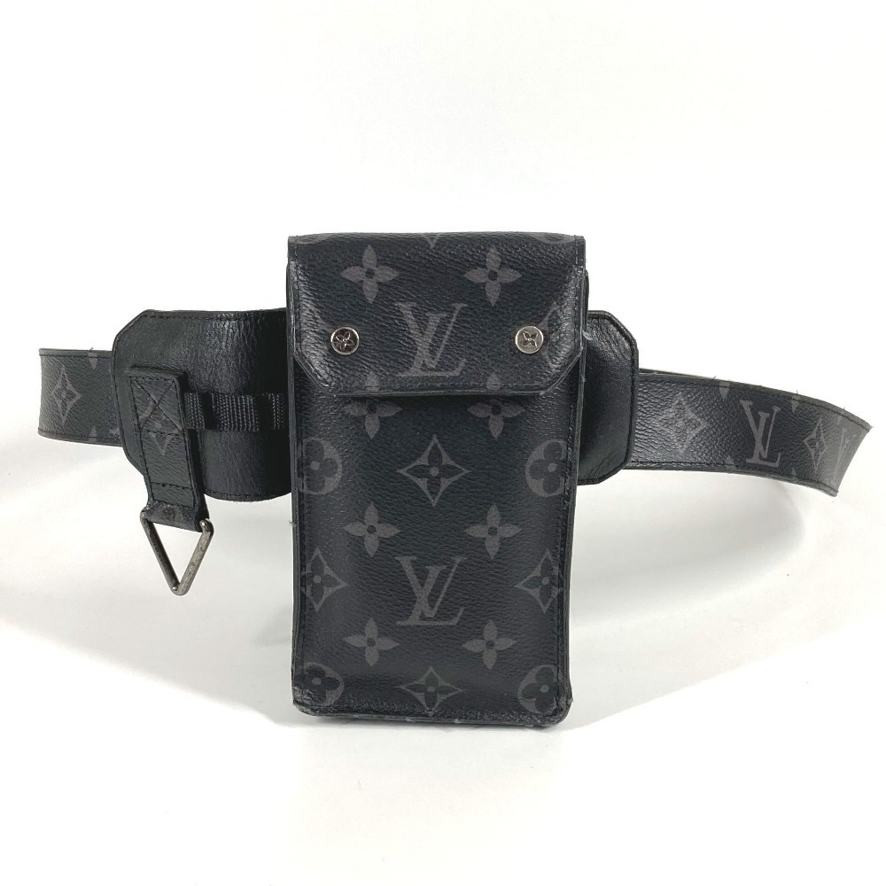 LOUIS VUITTON Monogram Eclipse Santur Utility Belt Bag/Body Bag/Waist Bag in Canvas, Men's, Black