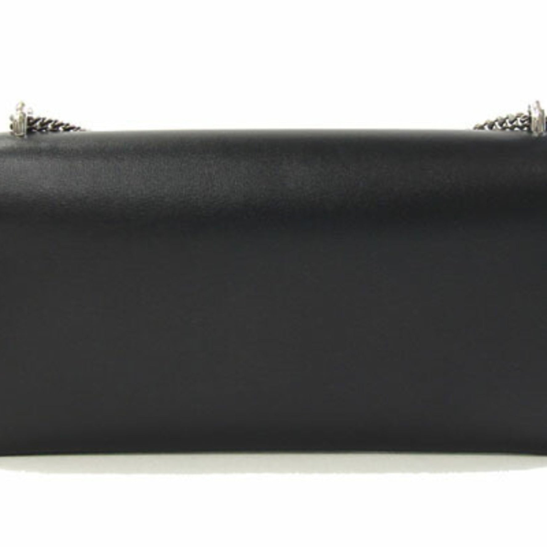 Prada Shoulder Bag Black Leather Chain Triangle