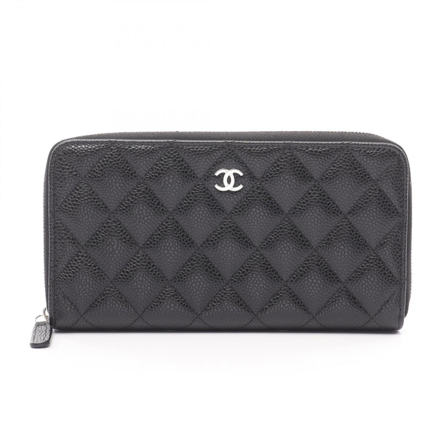 CHANEL Classic Long Zip Wallet, Matelasse, Round Grained Calfskin Leather