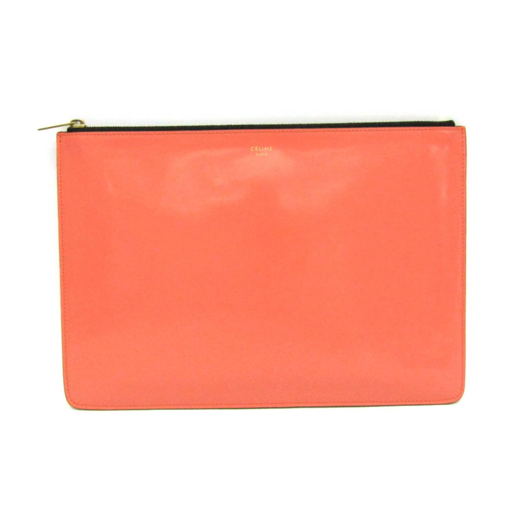 Celine Leather Clutch Bag Salmon Pink