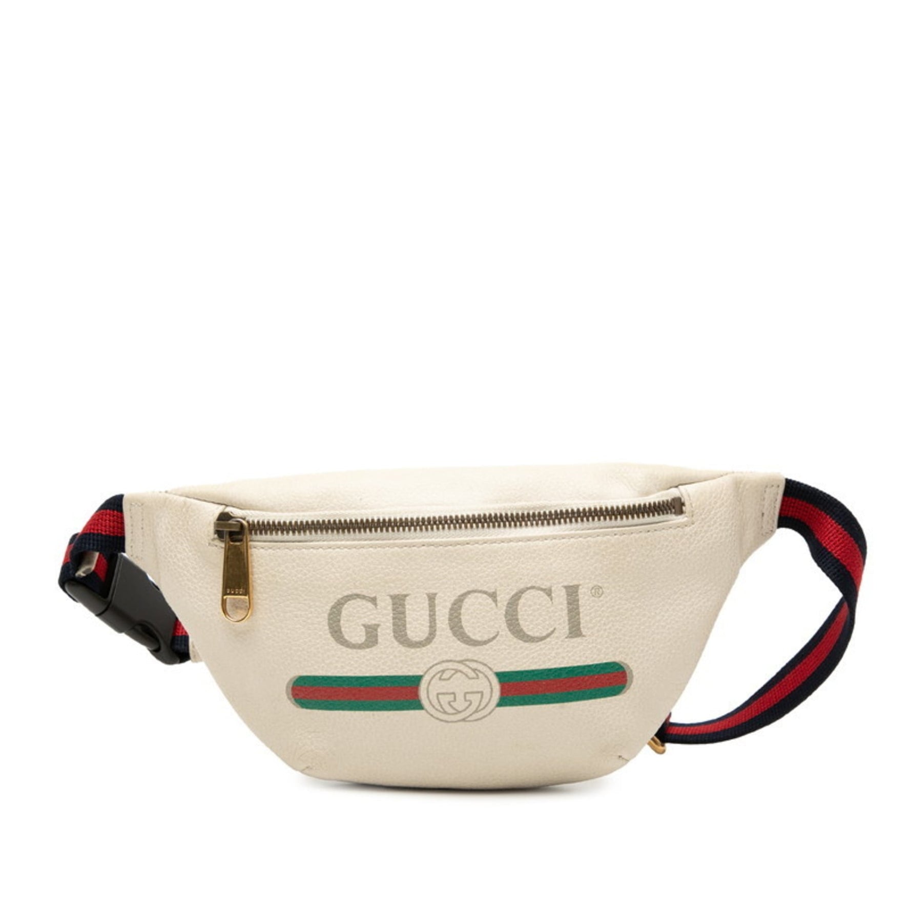 Gucci Logo Sherry Line Body Bag, Waist Shoulder Bag Beige Multicolor Leather