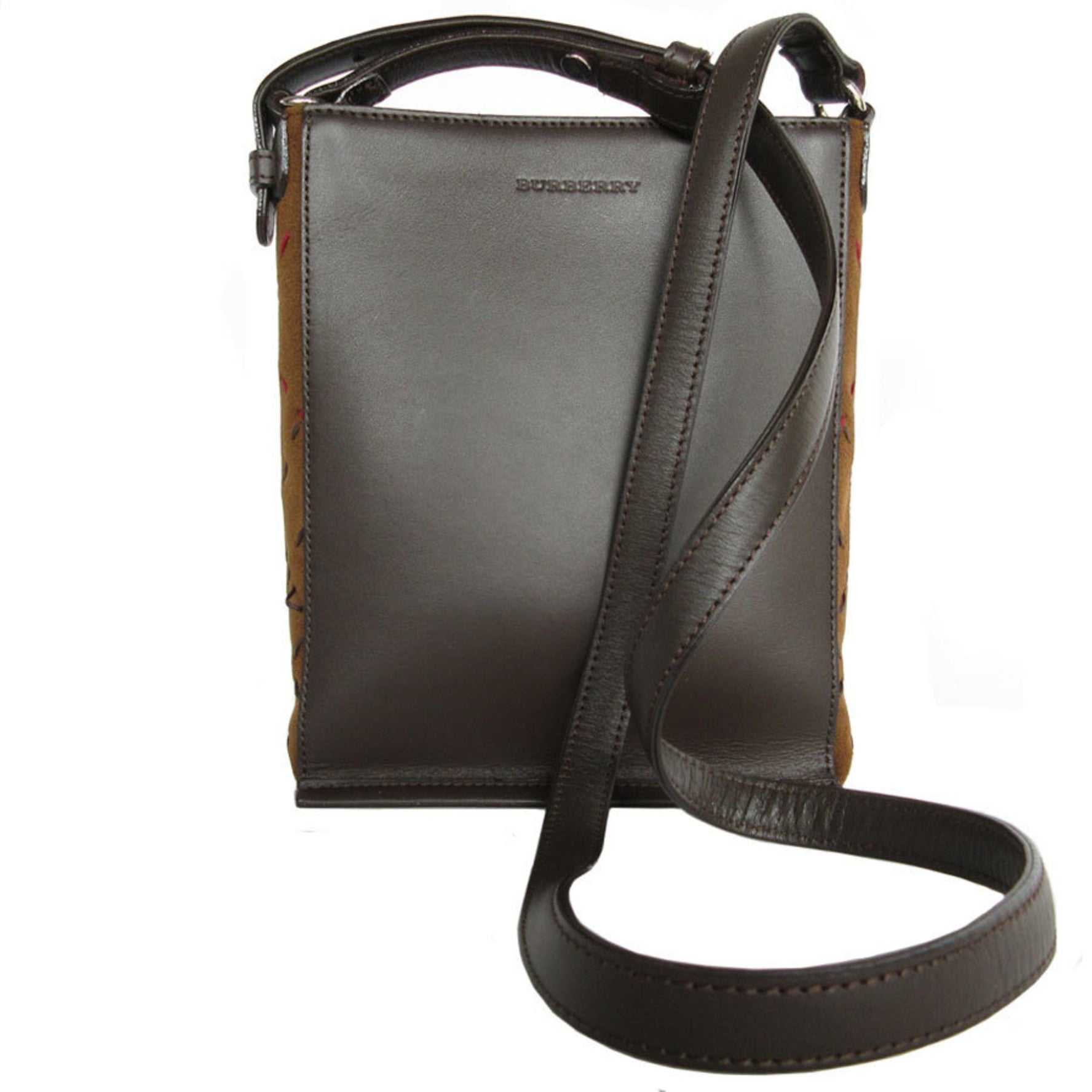 Burberry shoulder bag leather suede ladies