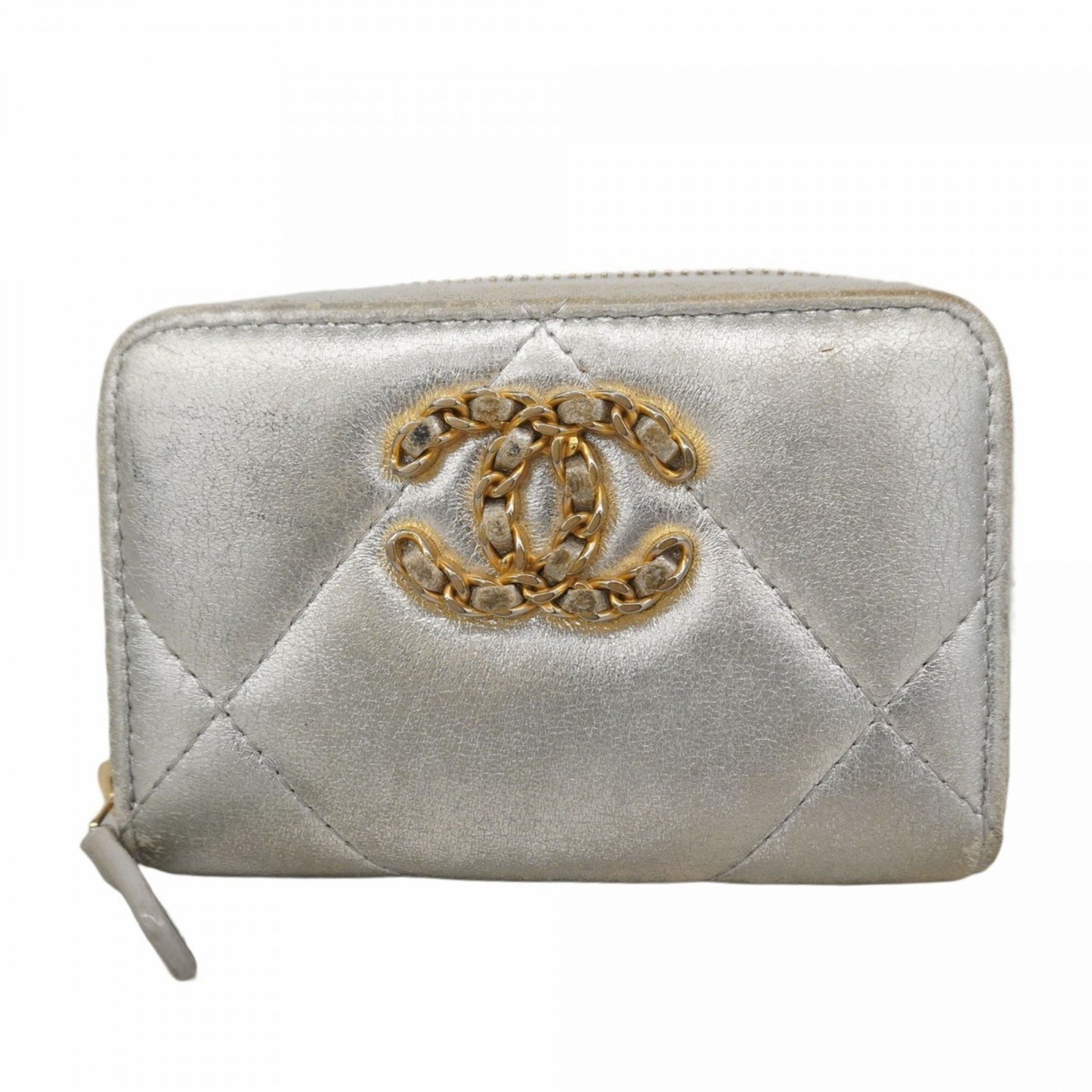 Chanel Wallet/Coin Case 19 Lambskin Silver