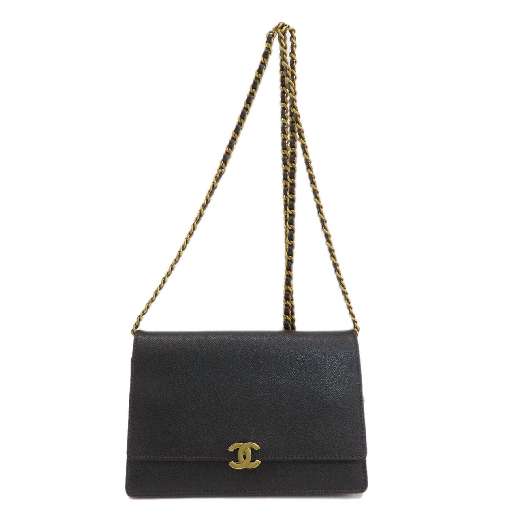 Chanel Chain Wallet Coco Mark Long Caviar Skin