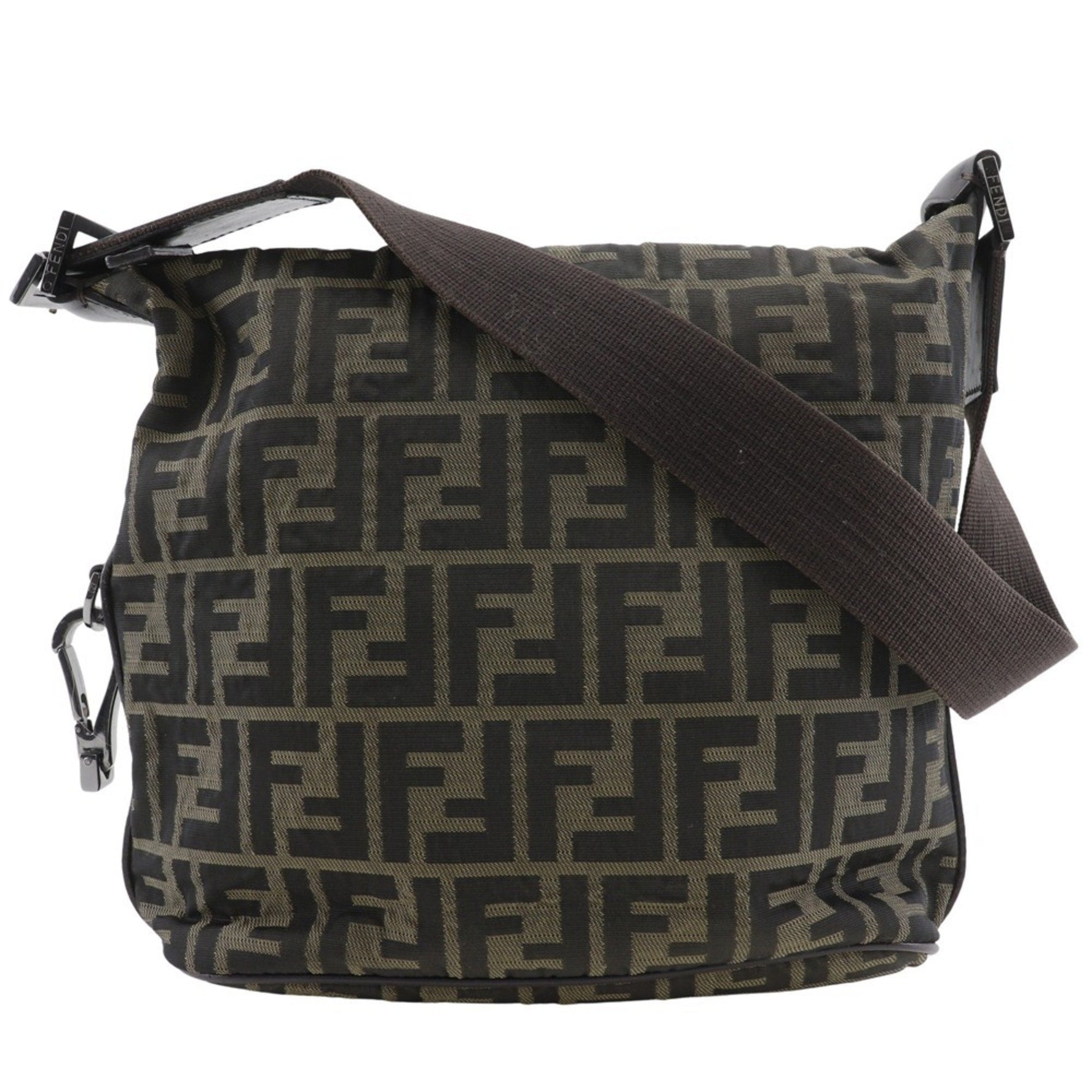 FENDI Zucca Shoulder Bag Nylon Canvas