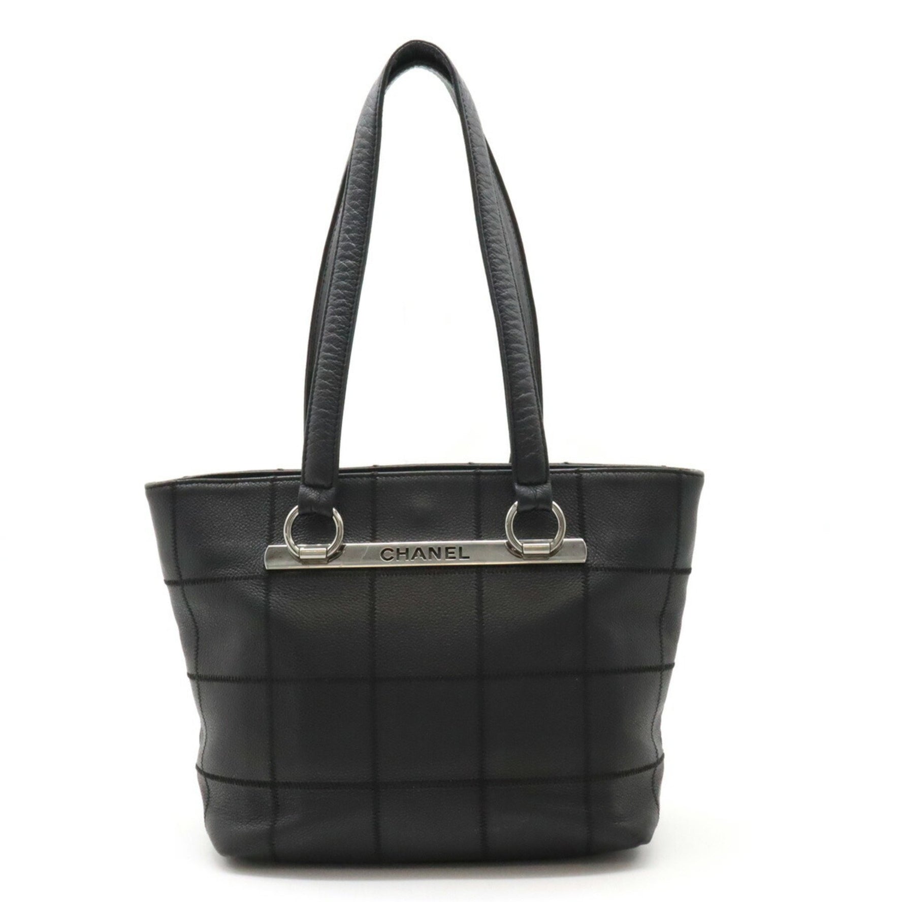 CHANEL Chocolate Bar Tote Bag Leather