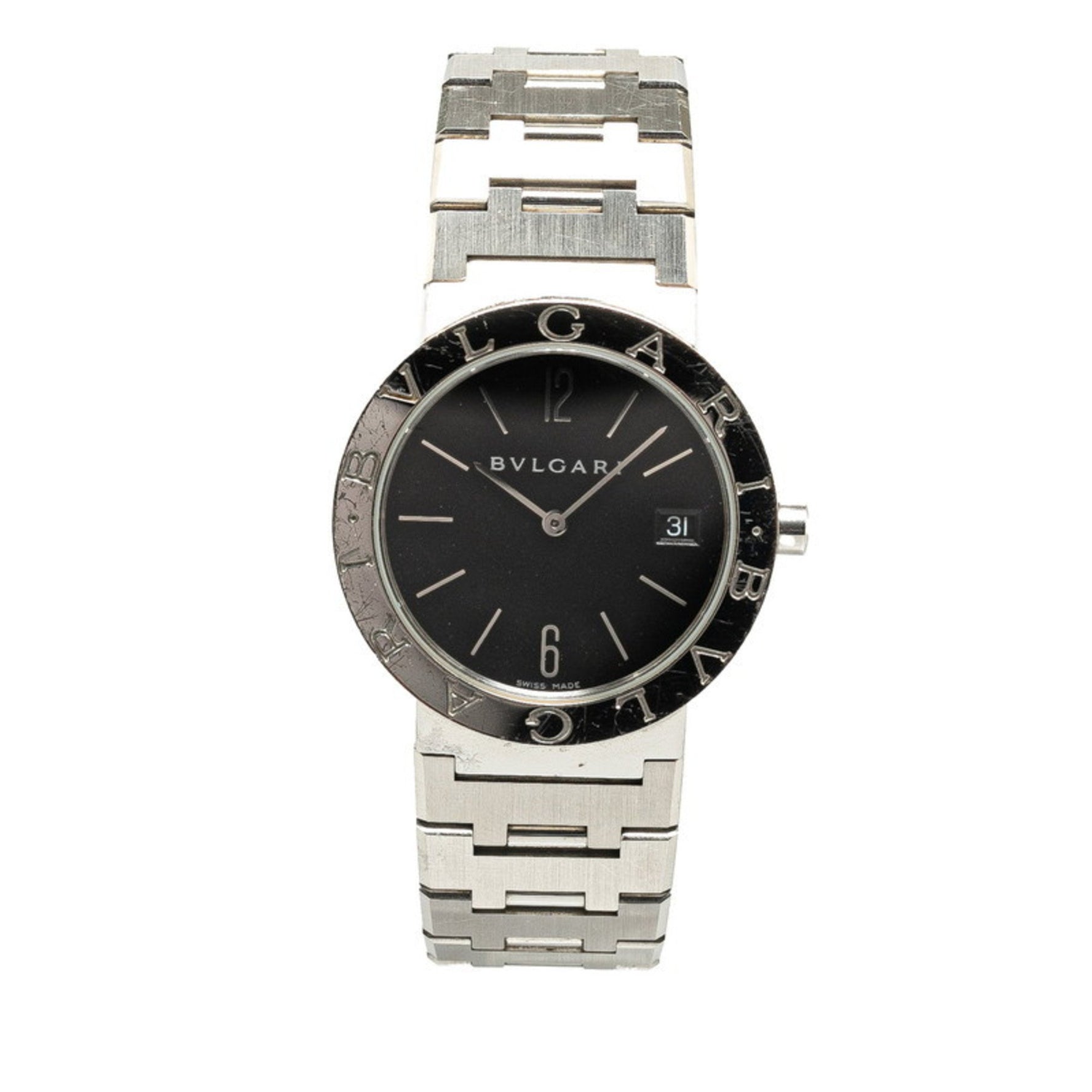 BVLGARI Wristwatch Quartz Black Dial Stainless Steel