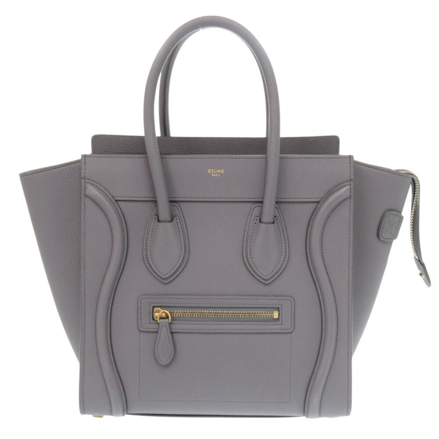 Celine Luggage Micro Shopper Leather Grey Handbag