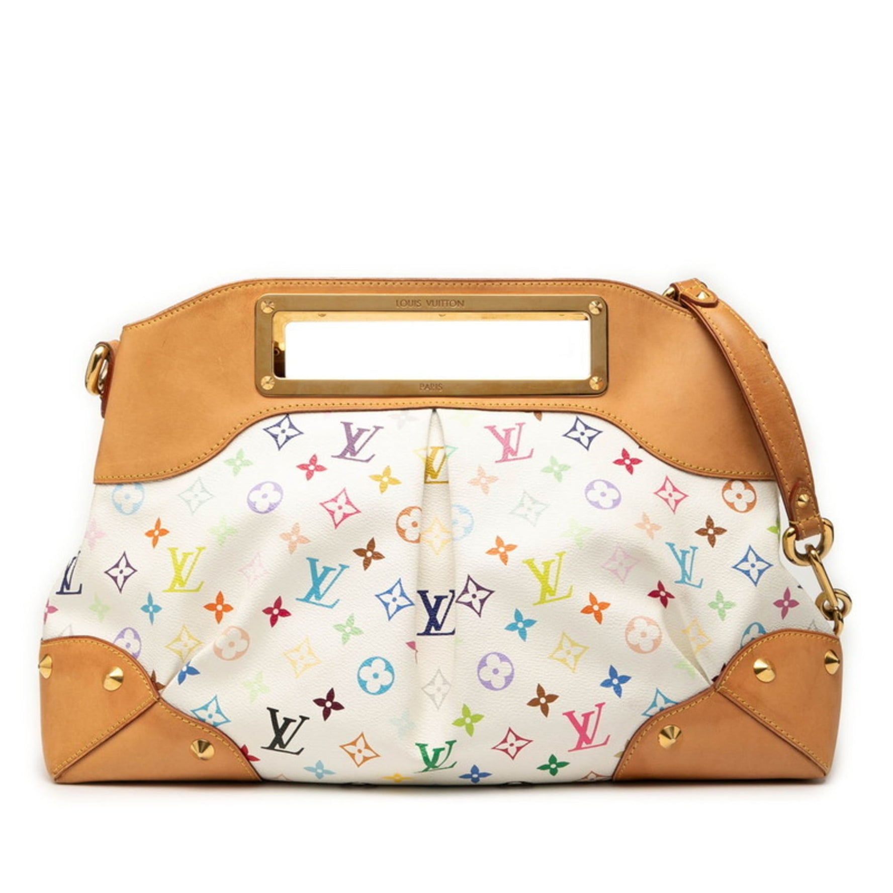 Louis Vuitton Monogram Multicolore Judy GM Handbag Chain Shoulder Bag Blanc White Leather LOUIS VUITTON