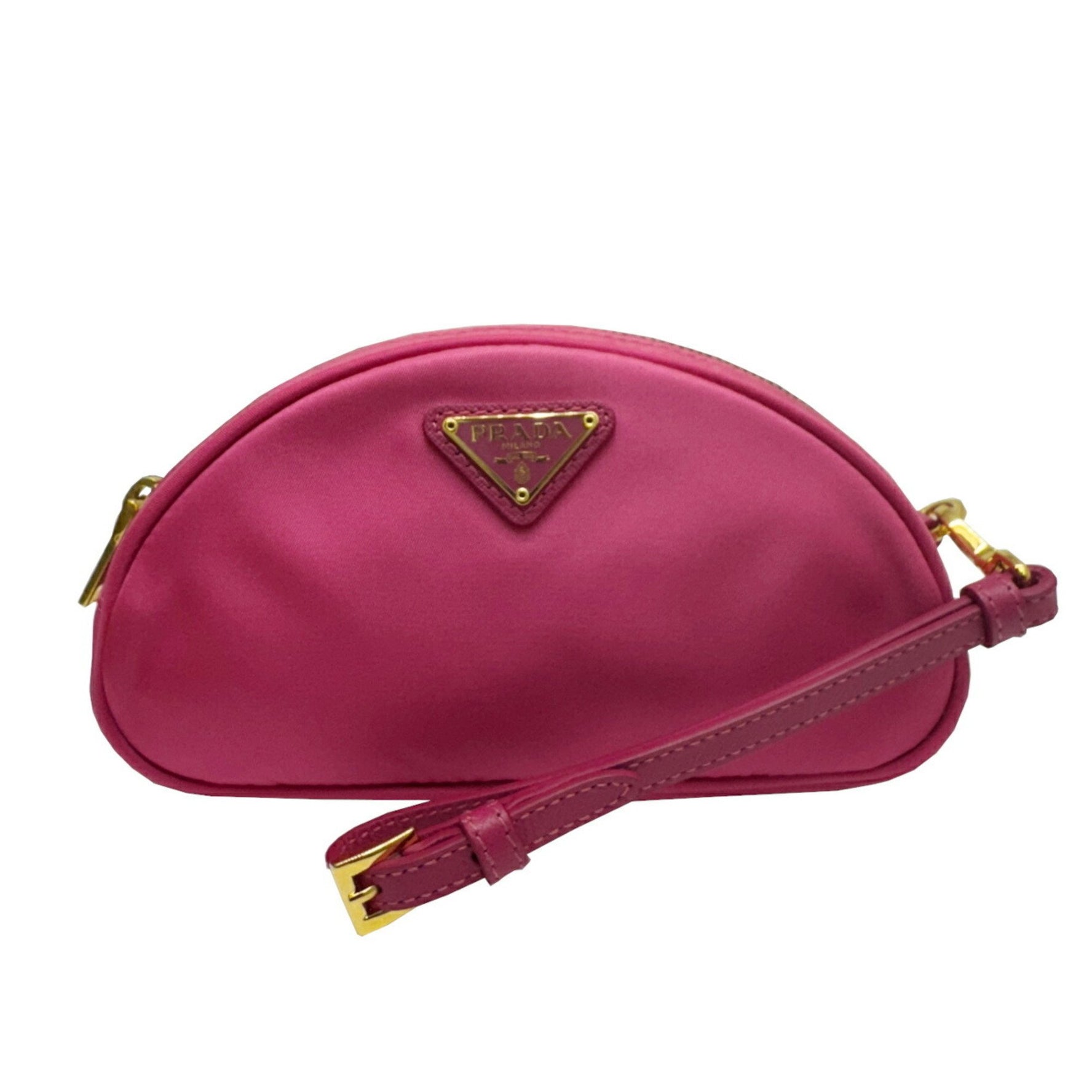 PRADA Pouch Nylon with Strap G Metal Fittings