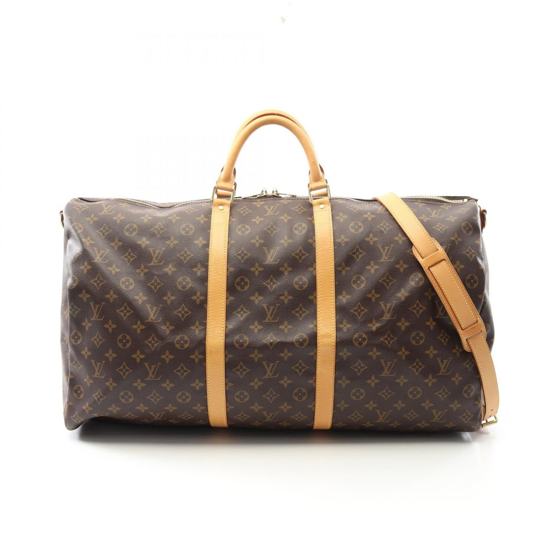Louis Vuitton Keepall Bandouliere 60 Boston Bag Coated Canvas Leather Monogram Men's