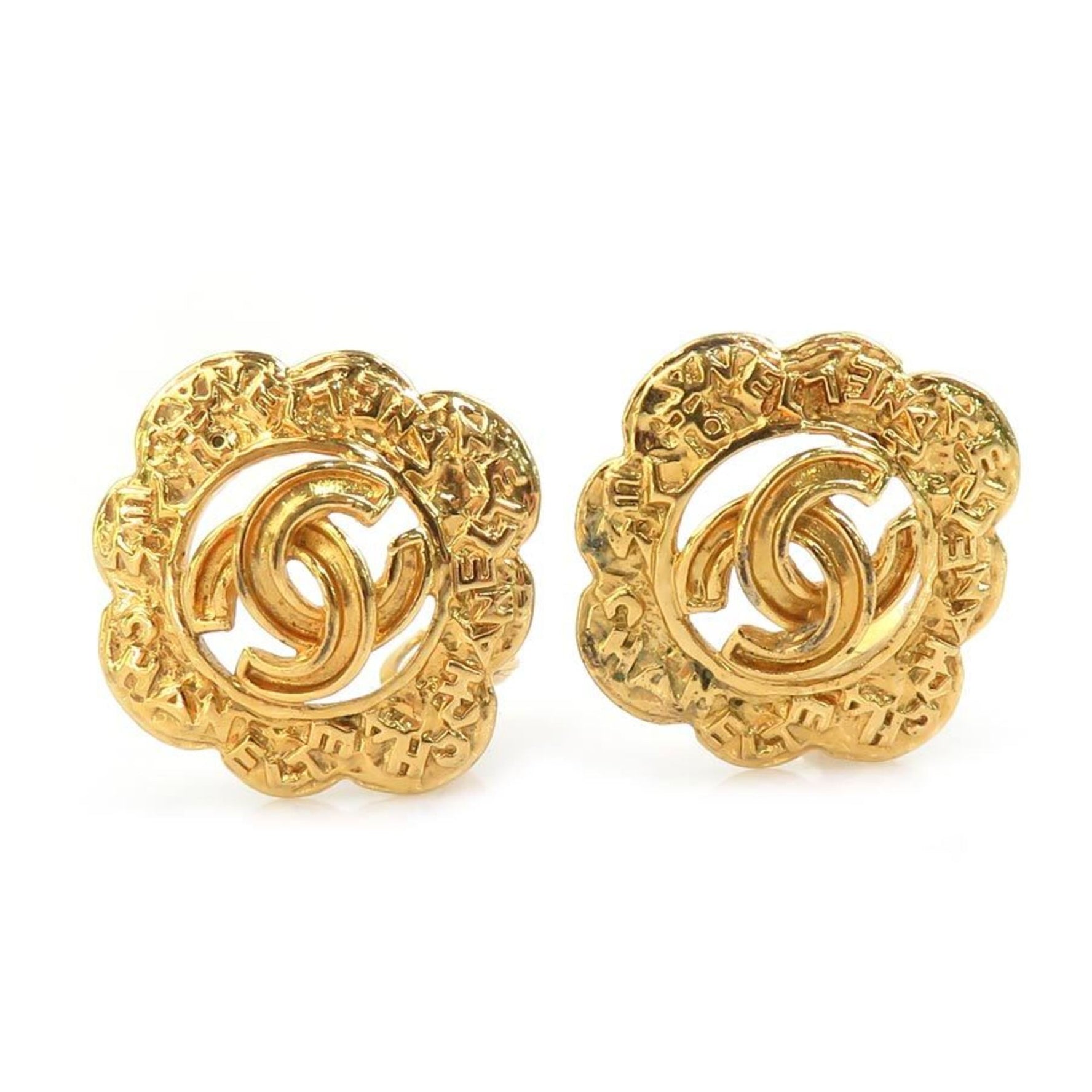 CHANEL Coco Mark Metal Earrings
