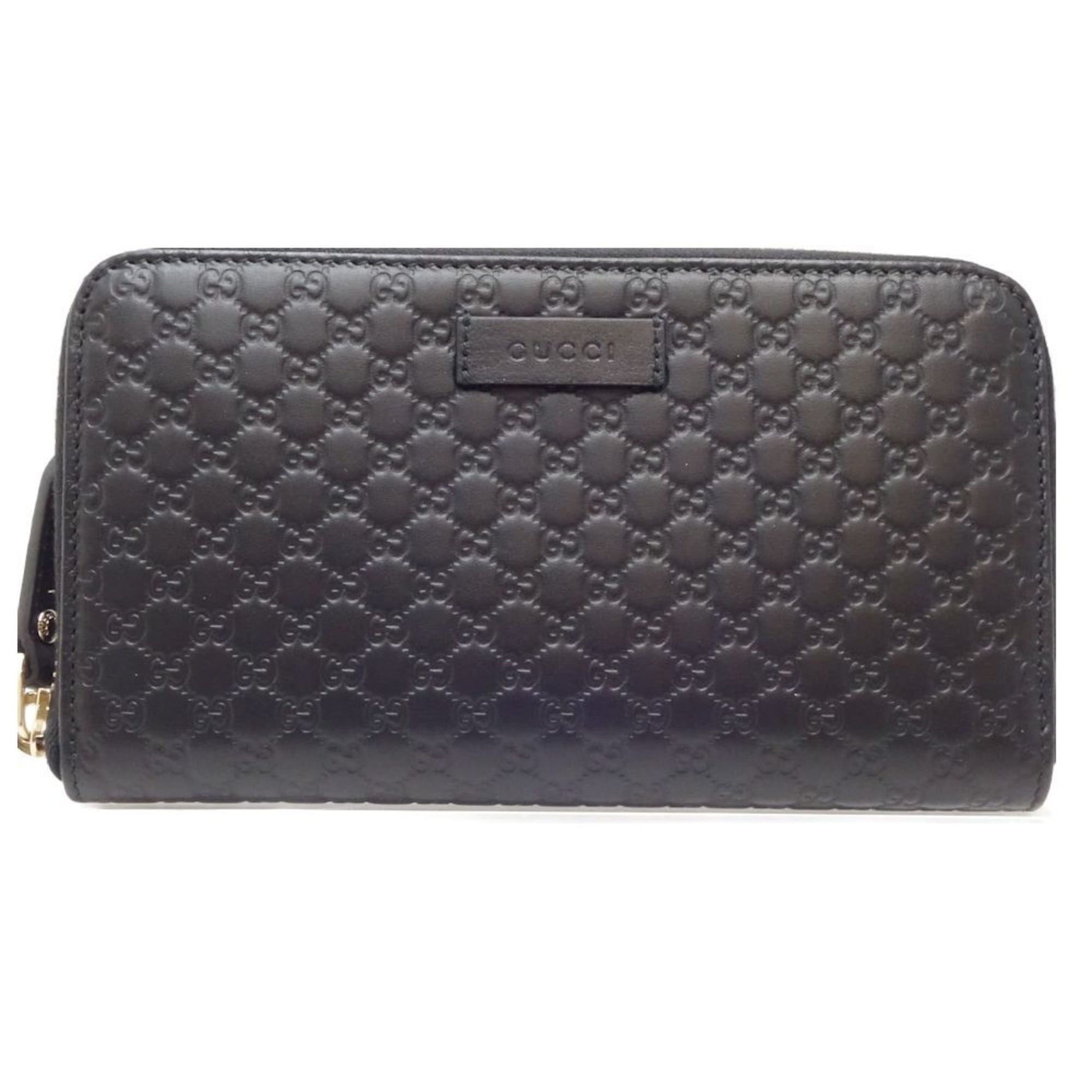 GUCCI Round Zipper Micro Guccisima Long Wallet Leather Outlet