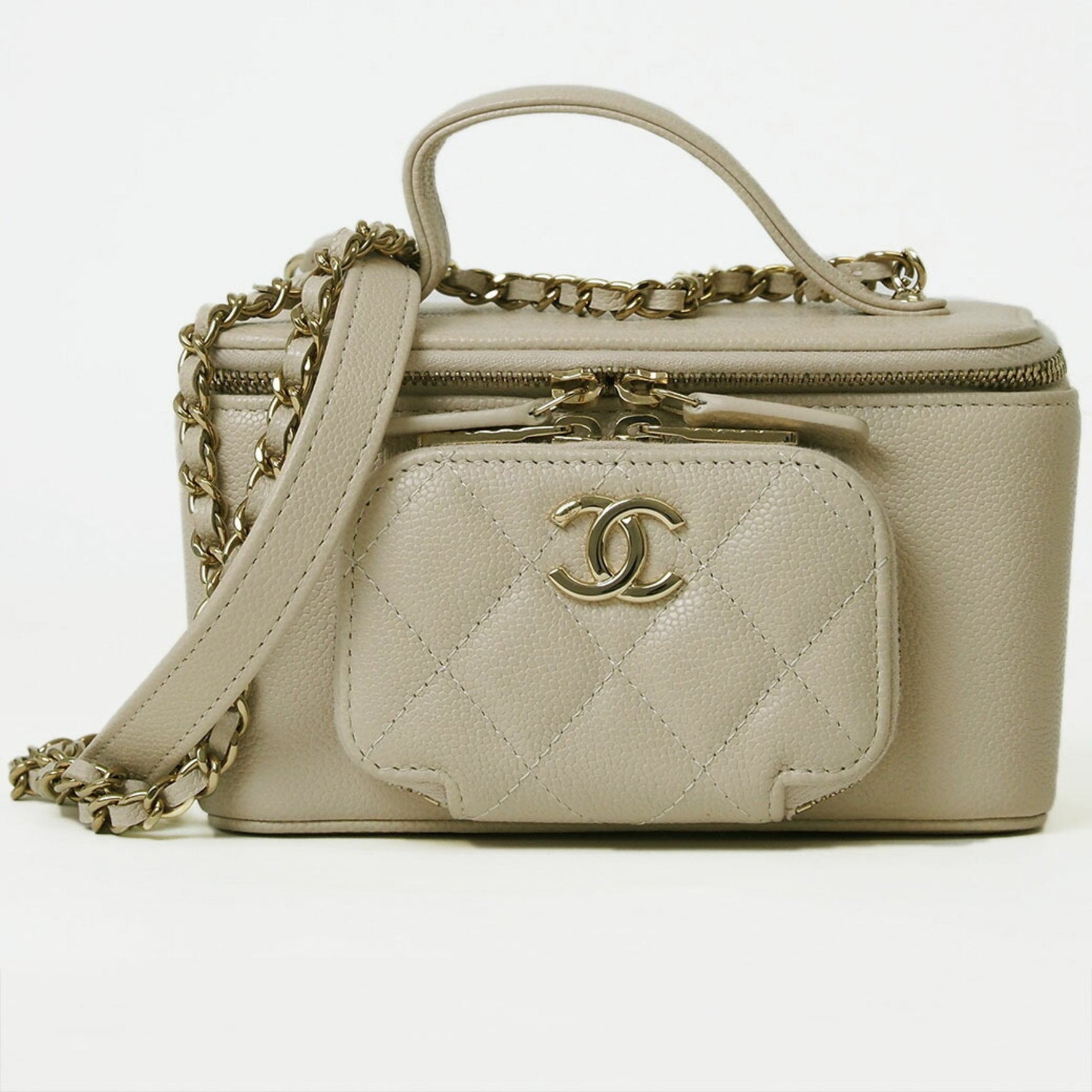 Chanel Vanity Chain Shoulder Bag Caviar Skin