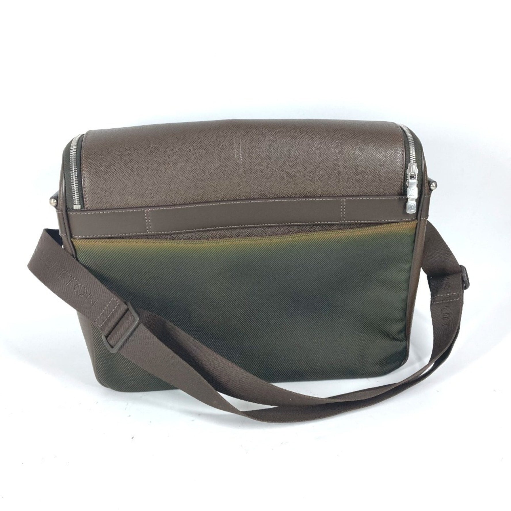 Louis Vuitton Taiga Taimir Bag Shoulder Leather Nylon Grisli