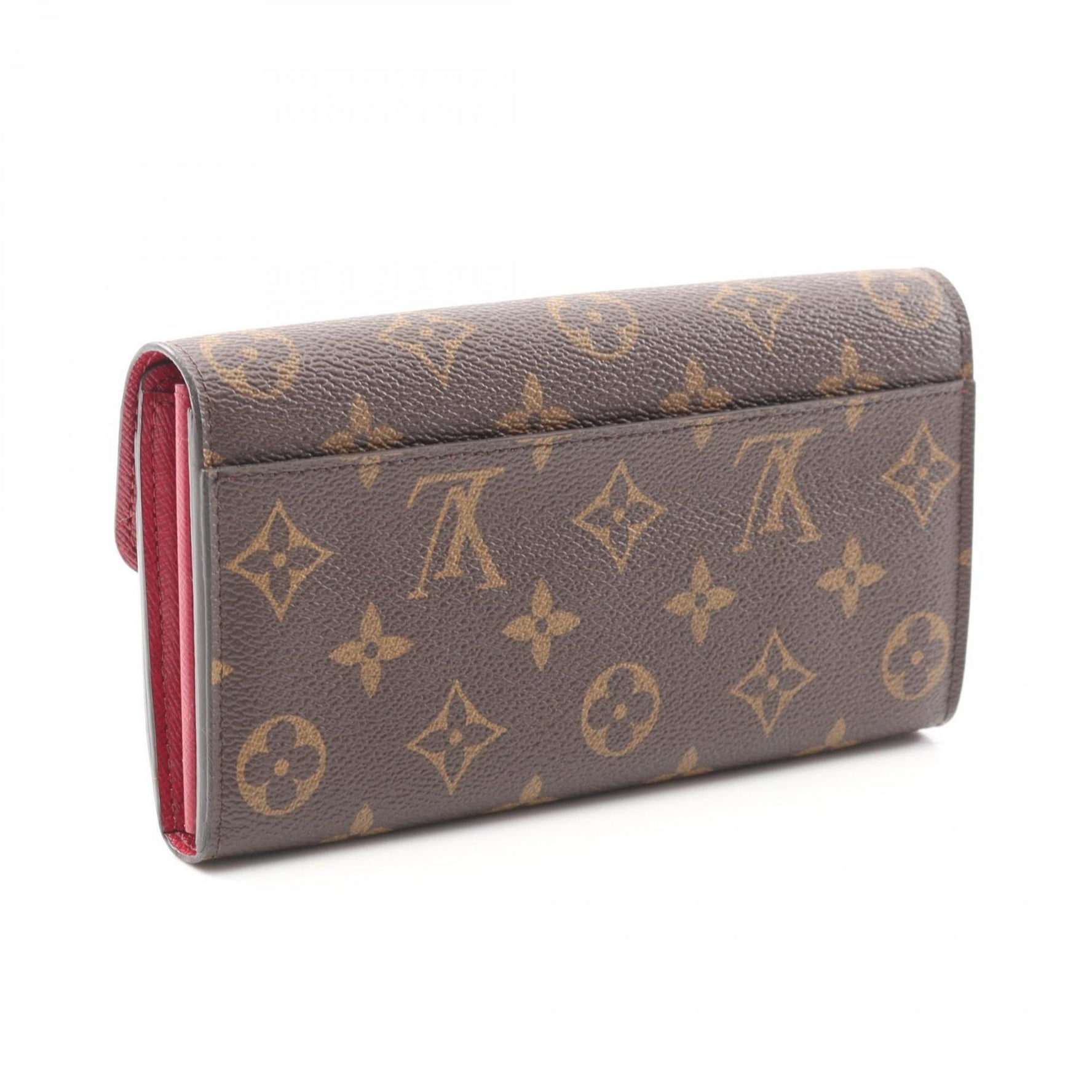 Louis Vuitton Portefeuille Sarah Bifold Long Wallet, Coated Canvas, Monogram, Brown and Pink