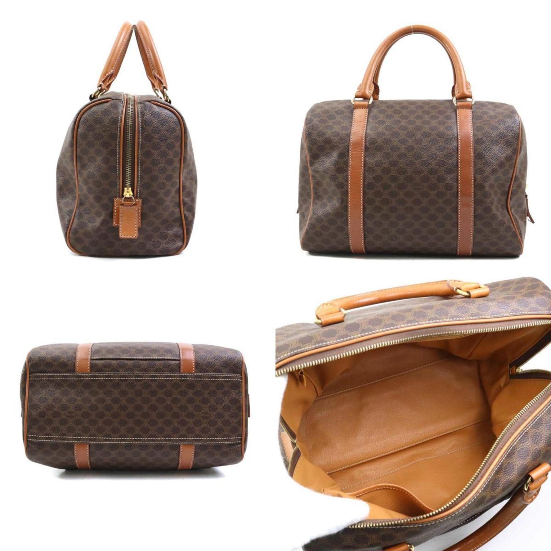 Celine handbag in macadam leather and gold
