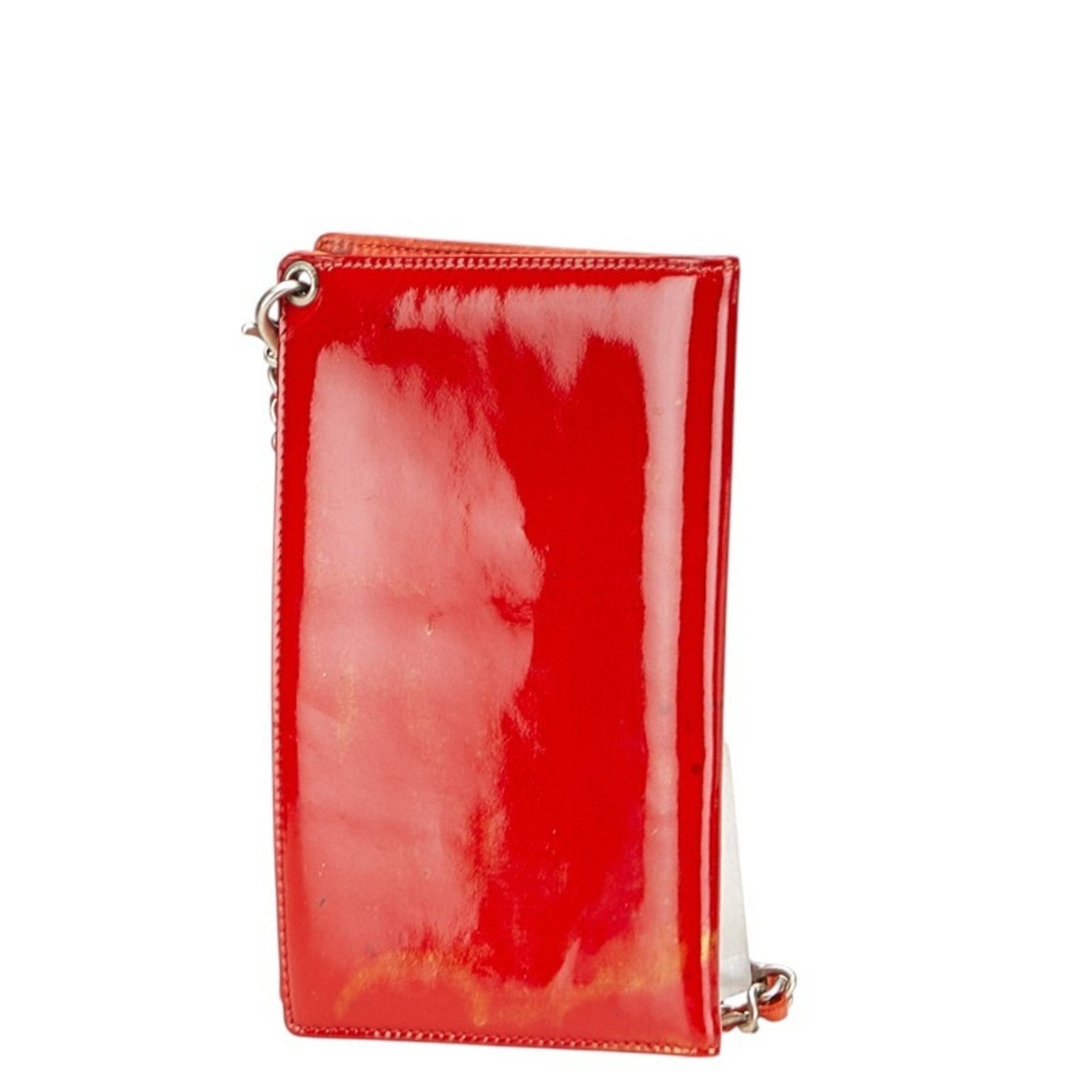 CHANEL Coco Mark Card Case Red Enamel