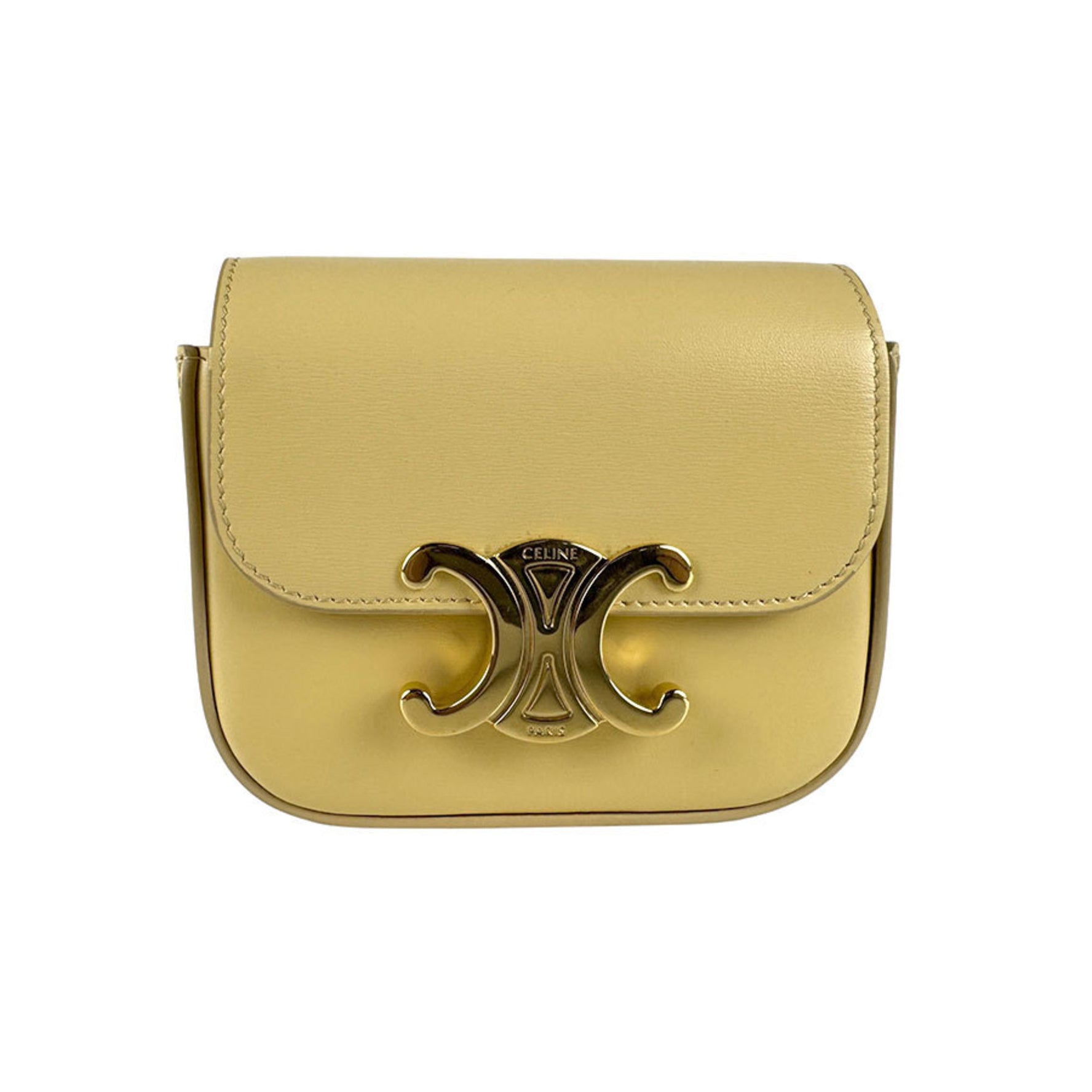 CELINE Triomphe Mini Claude Leather Shoulder Bag