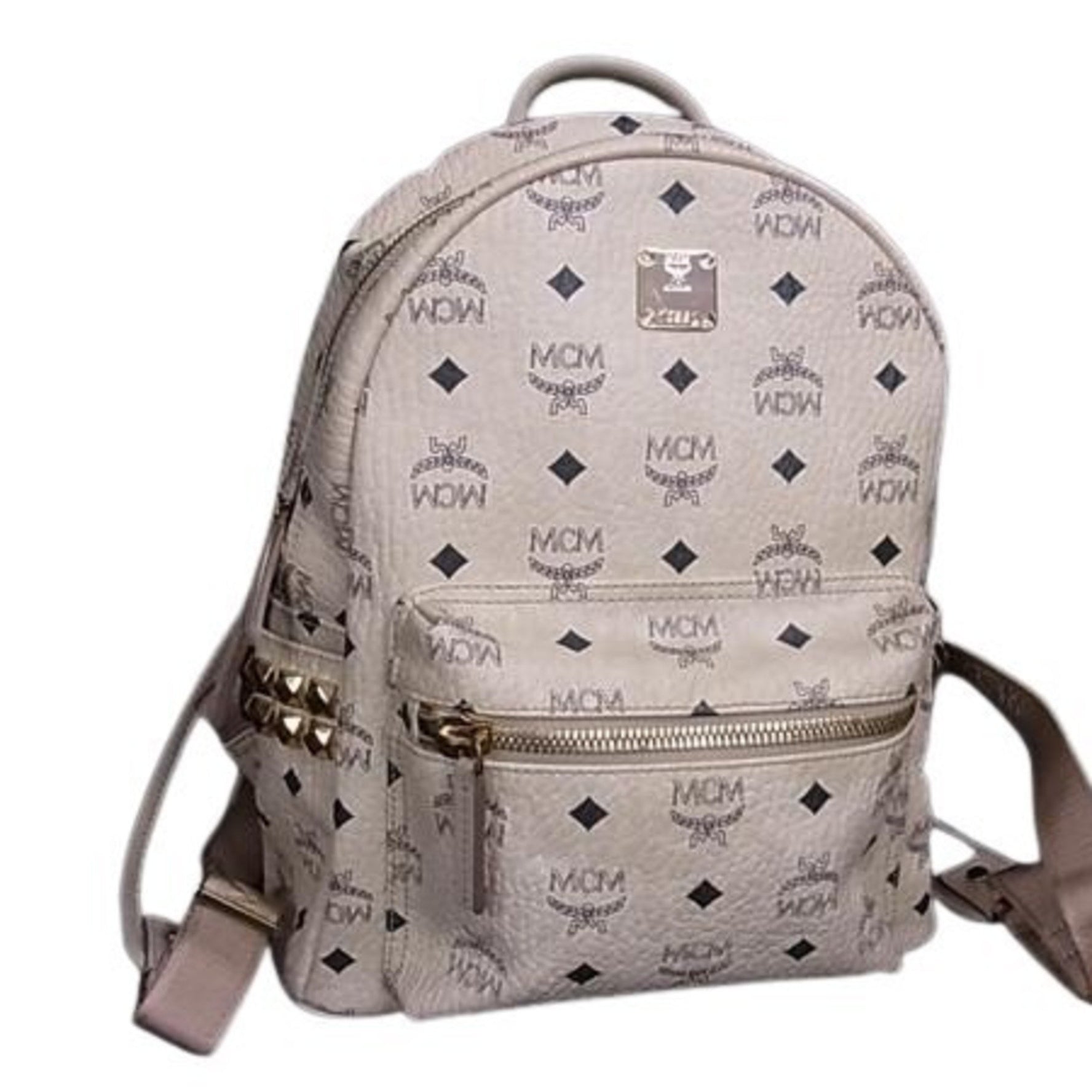 MCM STARK Side Stud Backpack in Visetos Coated Canvas and Leather