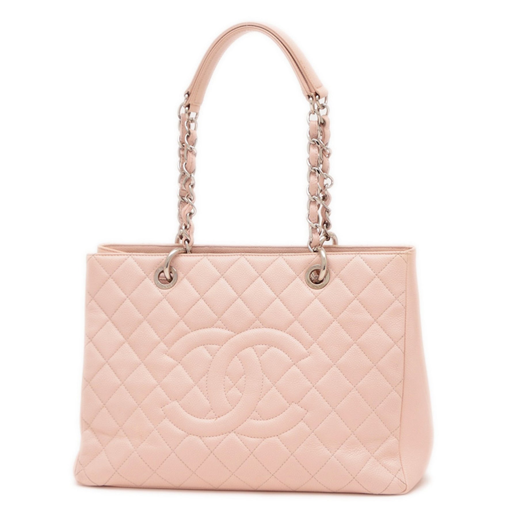 Chanel Matelasse GST Chain Tote Bag in Caviar with Silver Hardware