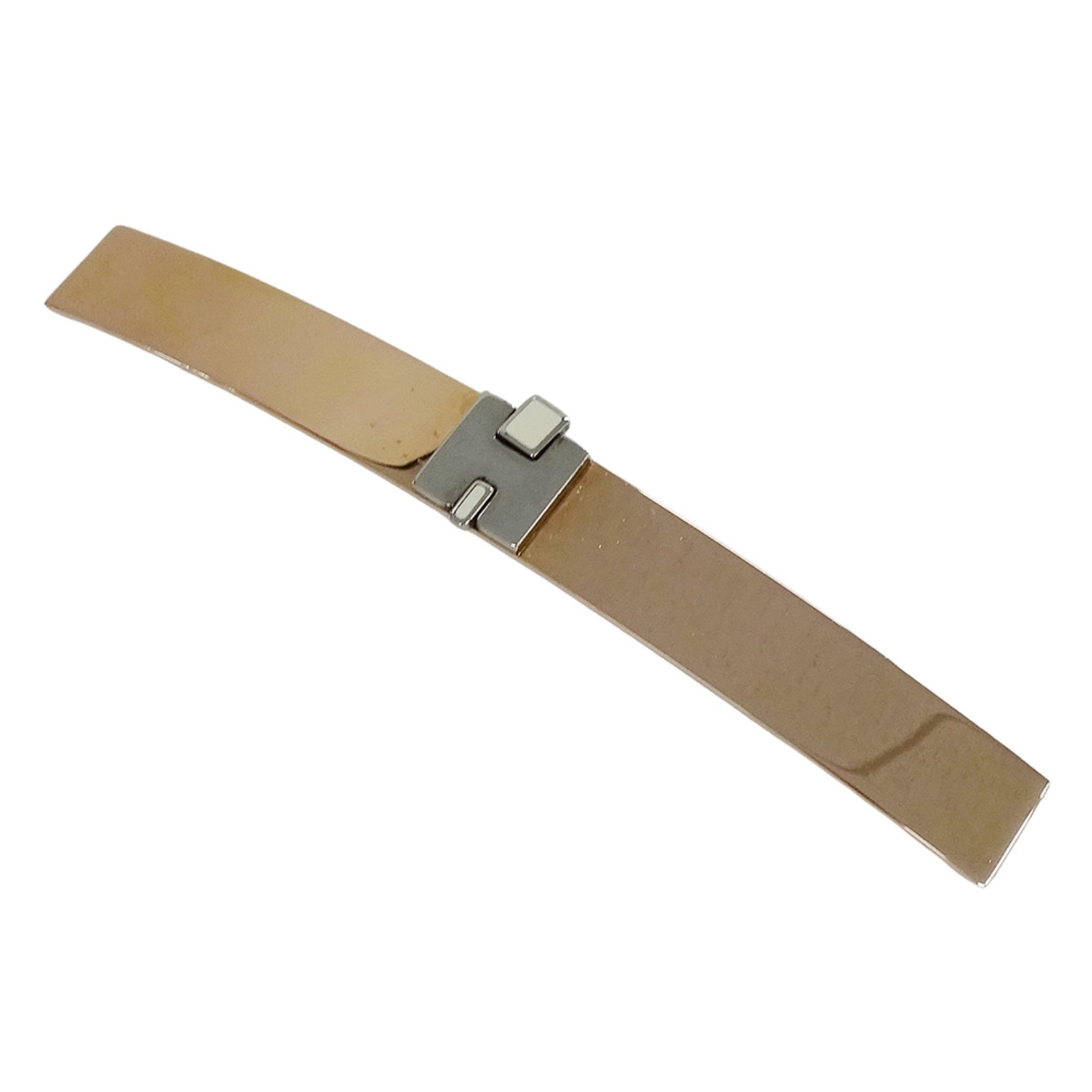 Hermes Hermès Irene GM Barrette, Pink Gold and Silver Metal, H Logo, Hair Clip