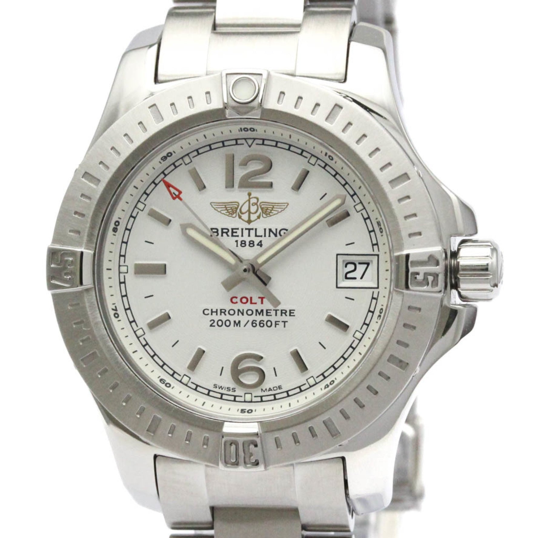 BREITLING Colt Lady Stainless Steel Quartz Ladies Watch A77388 Polished