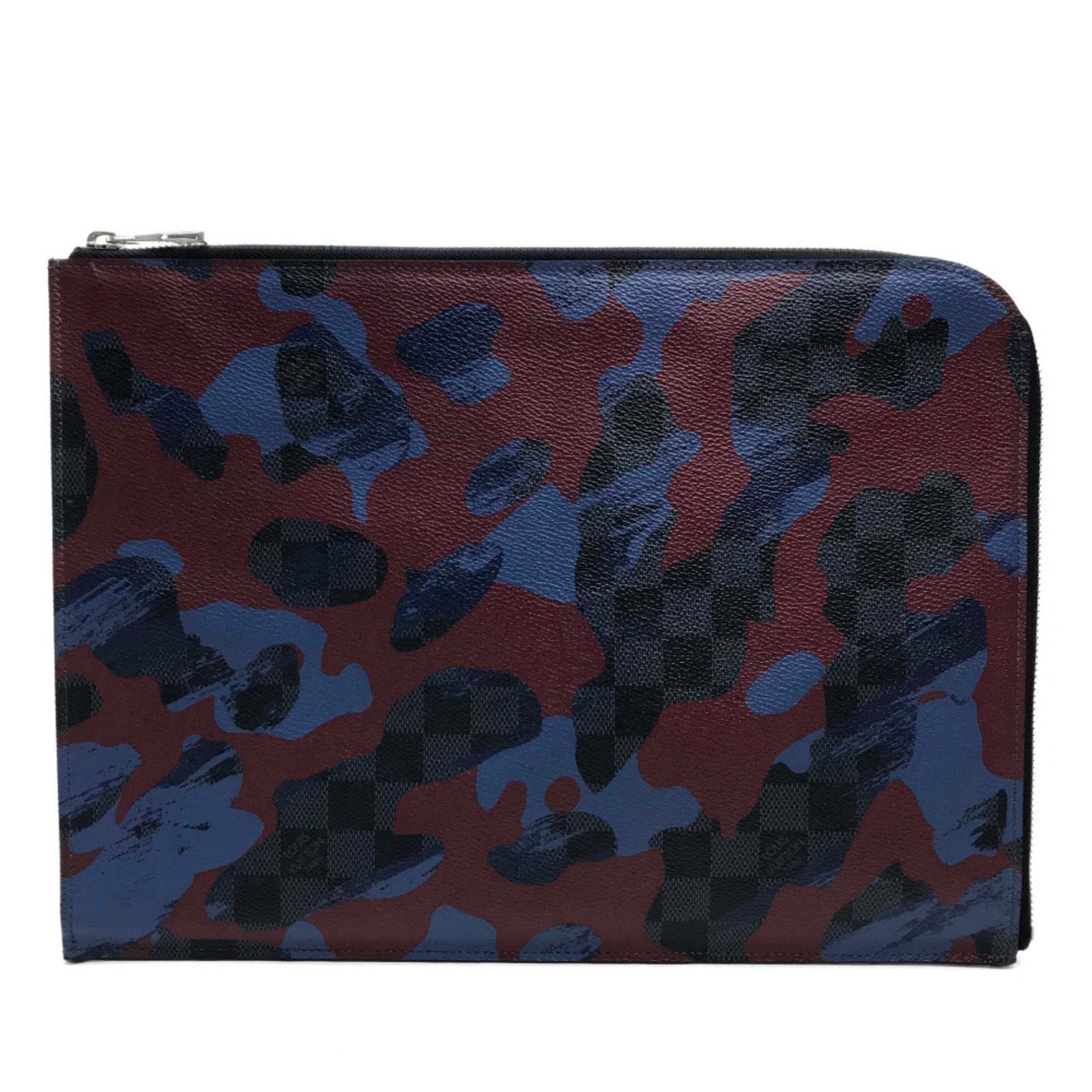 Louis Vuitton Damier Cobalt Camouflage Pochette Jour GM Bag Pouch Clutch Graphite Canvas Multicolor