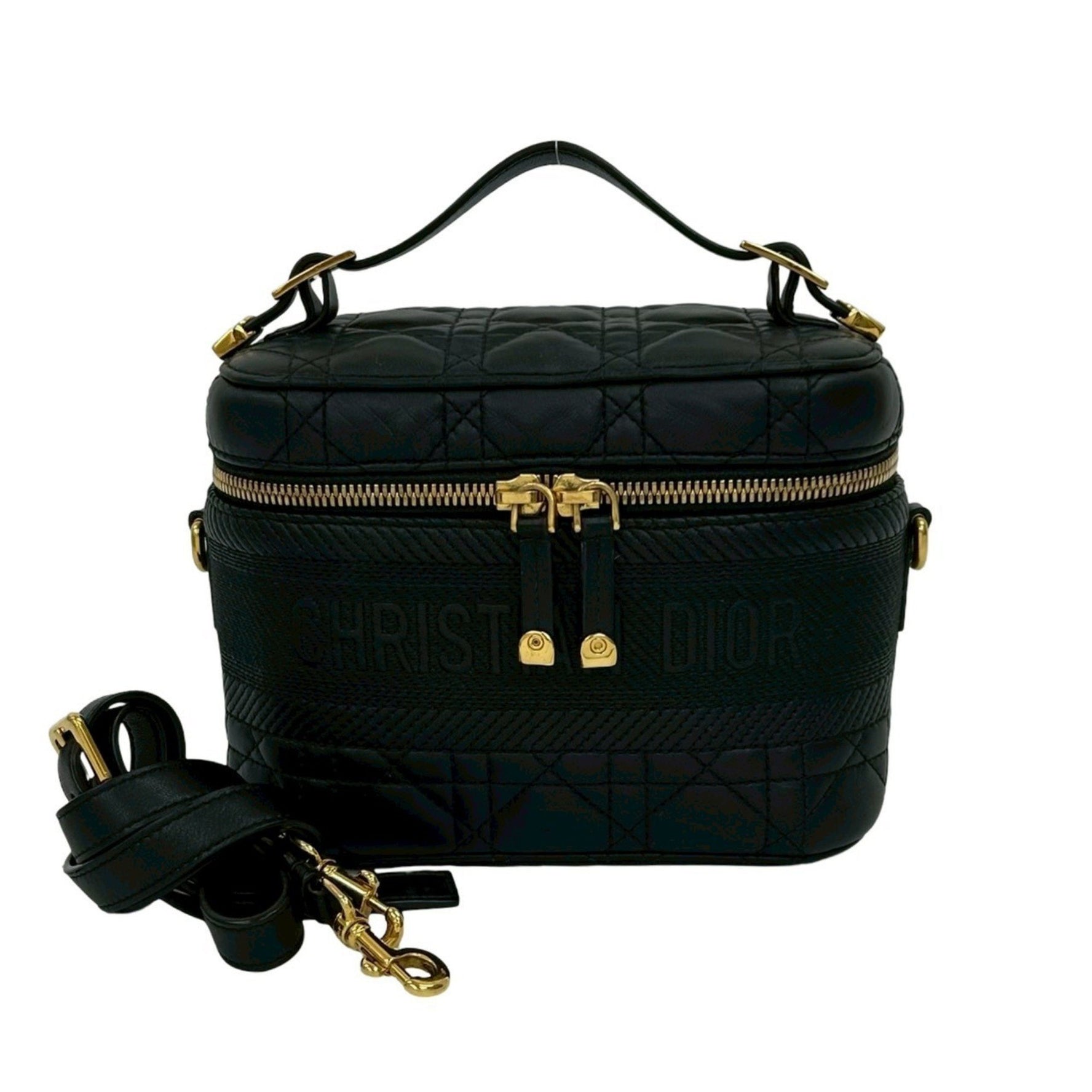 Christian Dior Travel Small Vanity Bag, Cannage Leather, Handbag/Shoulder