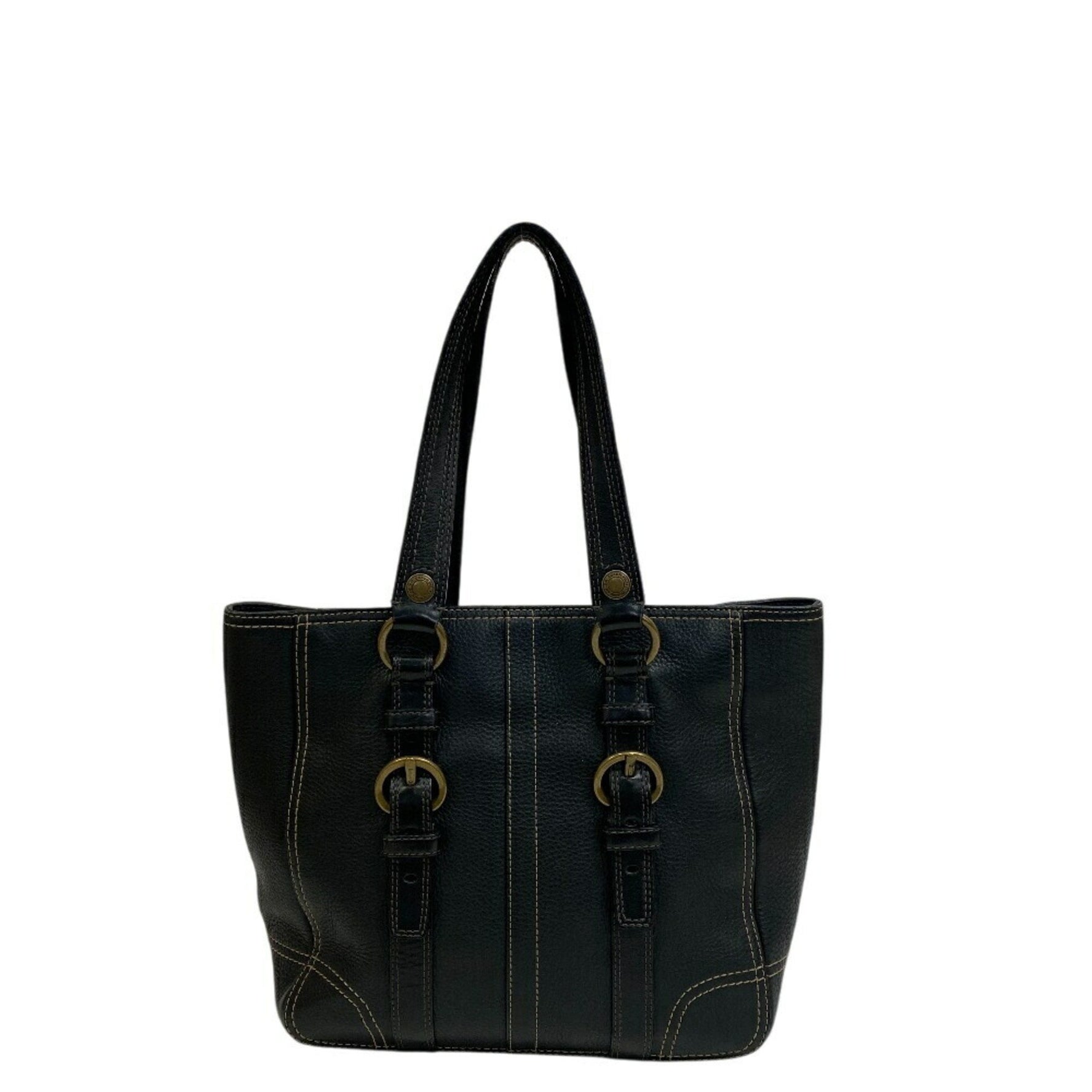 COACH Large Double Strap Handbag Black