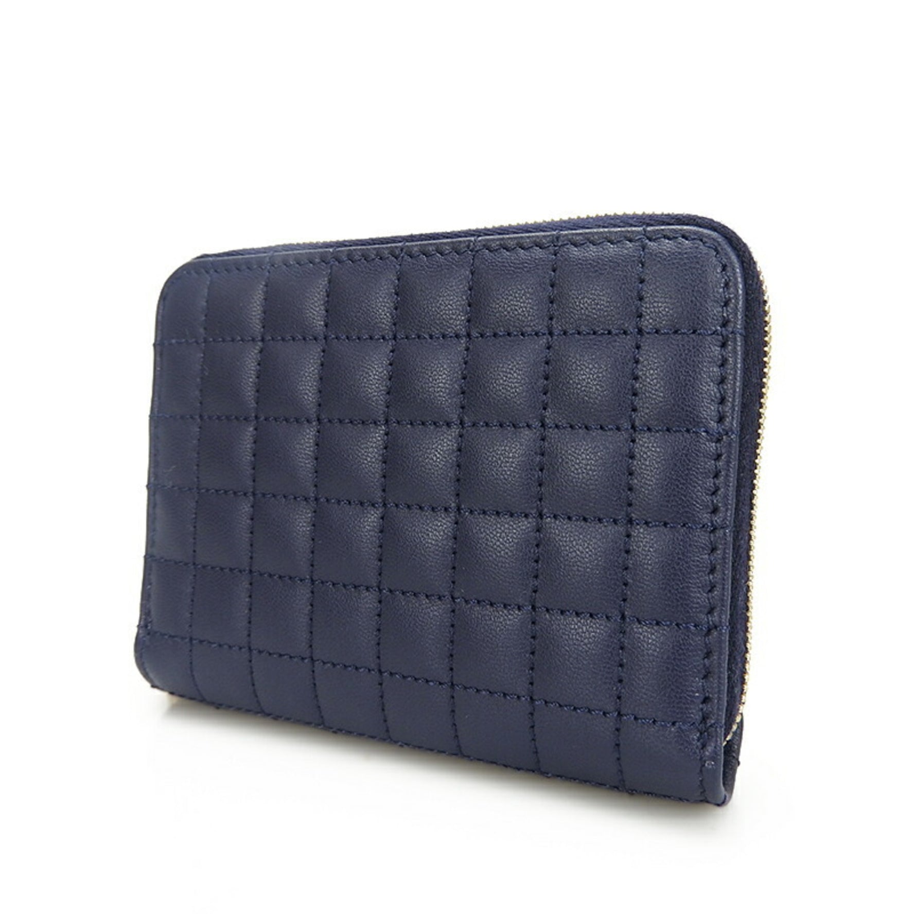 CELINE Compact Zip Wallet C Charm Calfskin Dark Blue Navy Accessories compacr zipped wallet dark blue Card Case