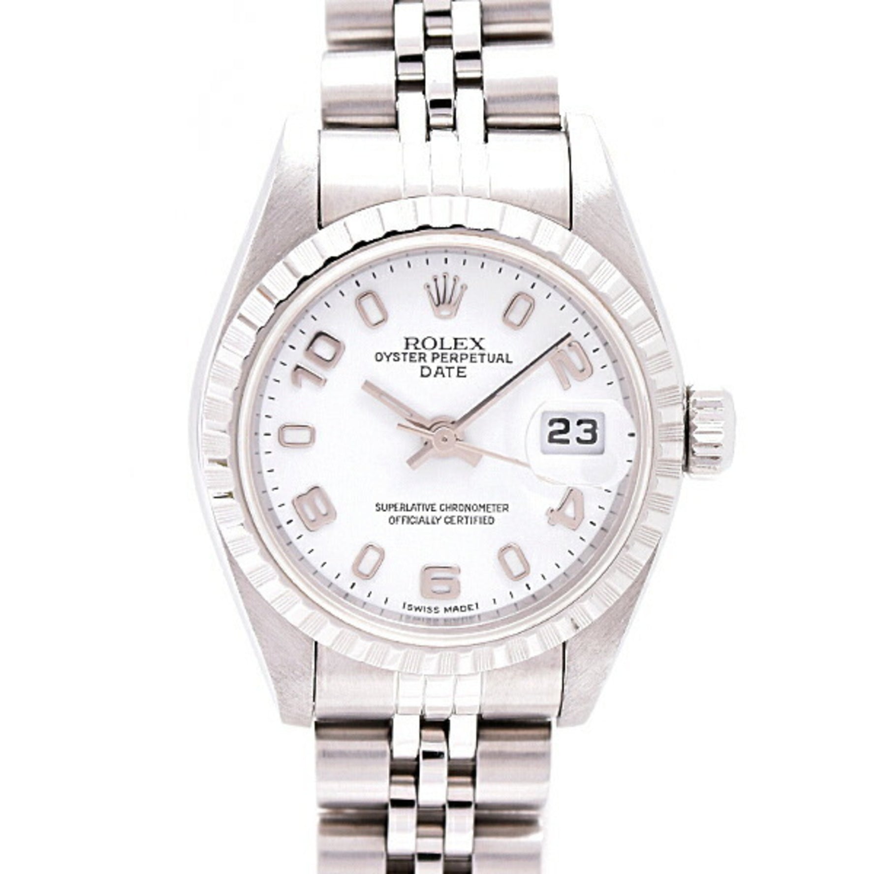 Rolex Watch Women's Oyster Perpetual Date Automatic D Series White Dial Stainless Steel SS ROLEX