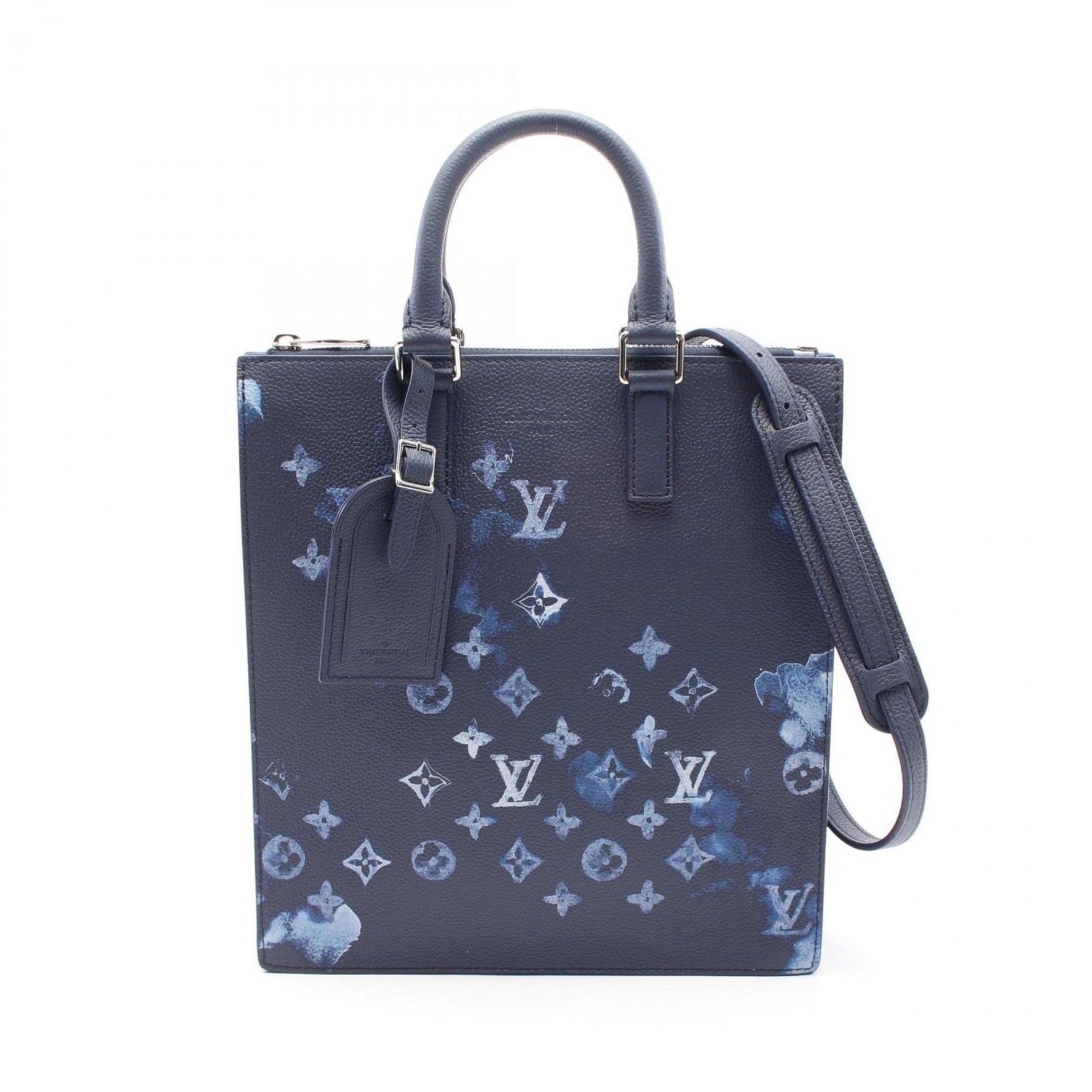 Louis Vuitton Sac Plat Monogram Watercolor Tote Bag Coated Canvas Blue